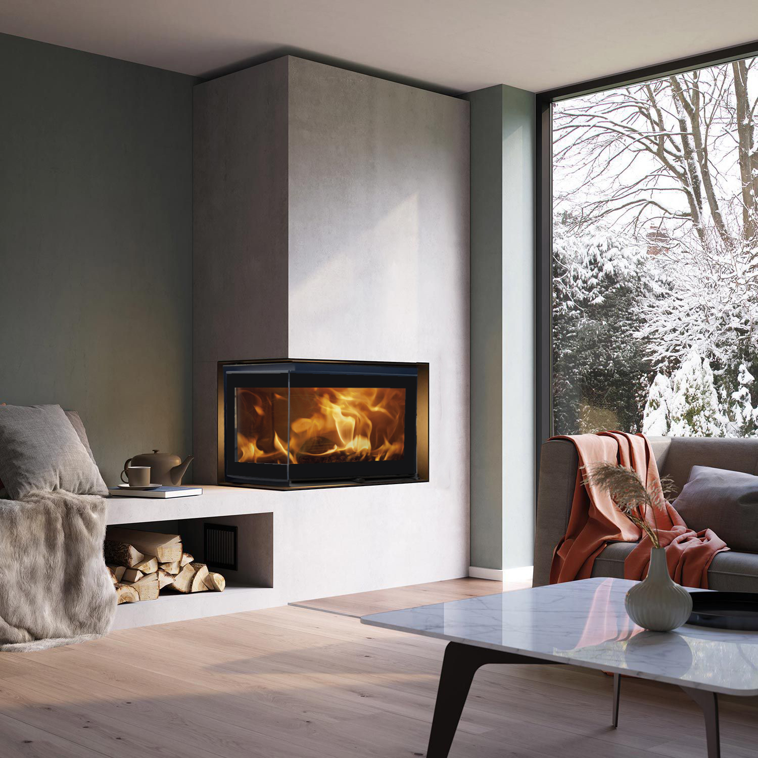 H IZQUIERDO Wood Stove EcoDesign Montering Venstre