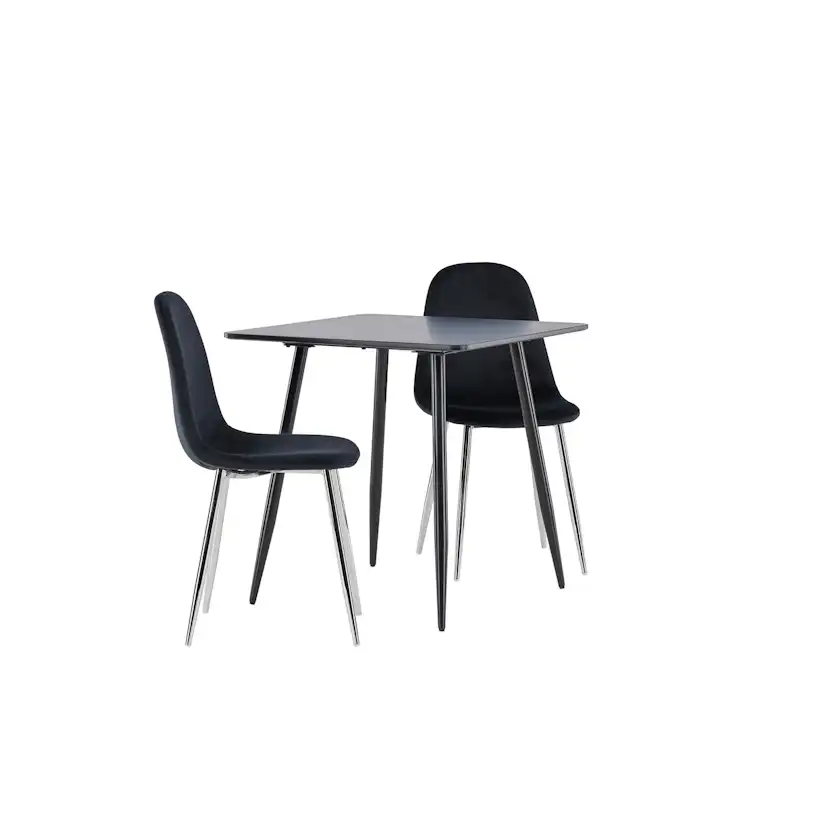 Spisegruppe Venture Home Polar 75 med 2 stk Polar Stoler Fløyel