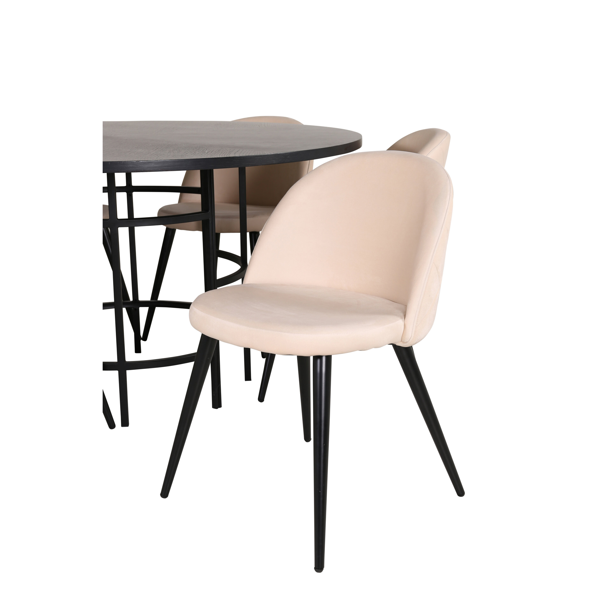 Spisegruppe furniture/fashion Copenhagen Ø140 cm med 6 Velvet Stoler