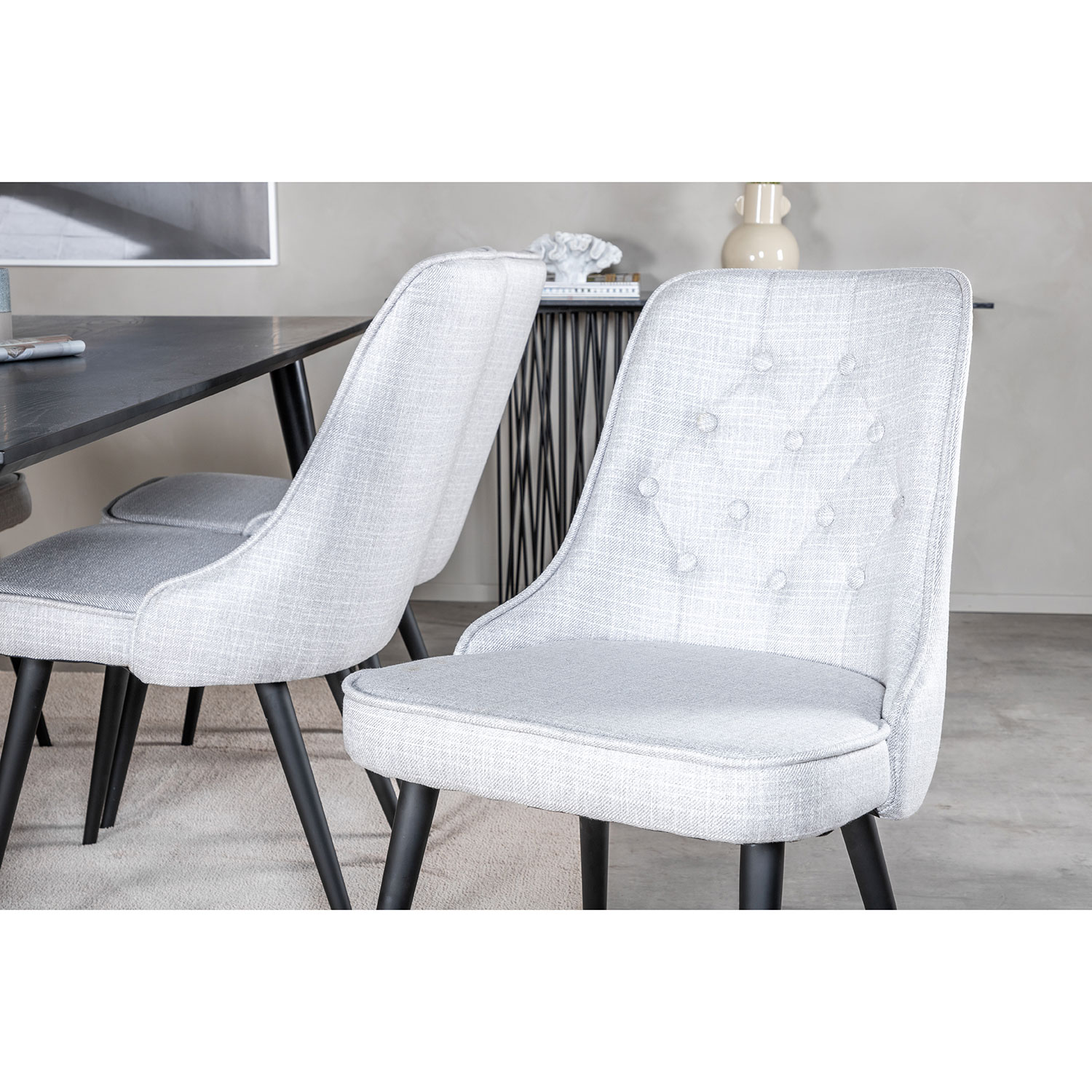 Spisegruppe Venture Home Dipp med 6 Velvet Deluxe Stoler