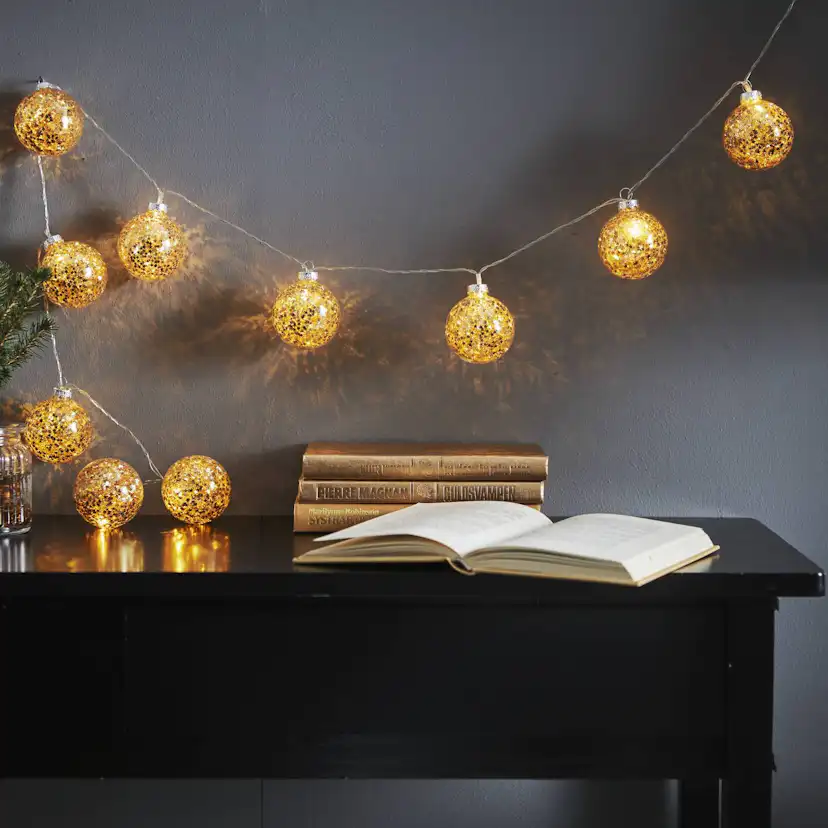 Lyslenke Star Trading Glitter 10stk Glasskuler