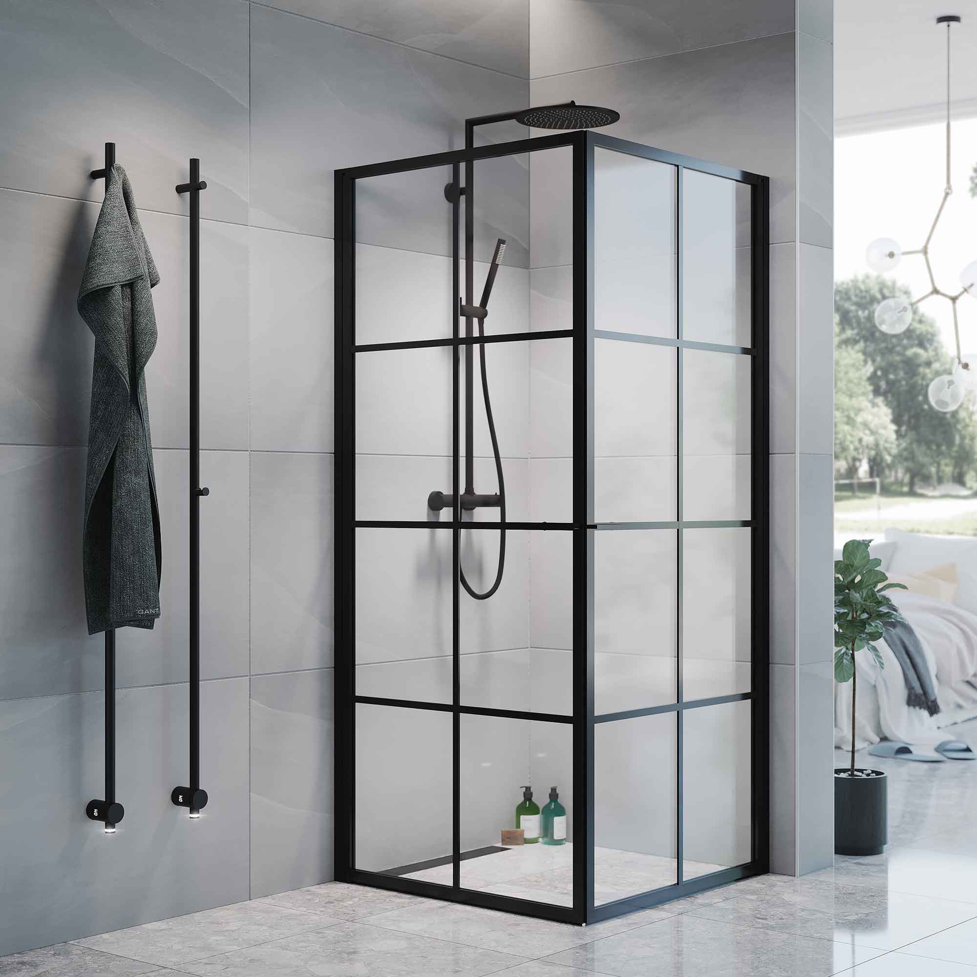 Duschhörn Macro Design Empire Hörna Klarglas Med Spröjs