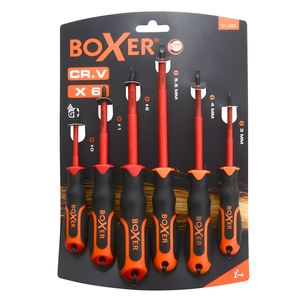 Skrutrekkersett Boxer VDE 6-deler