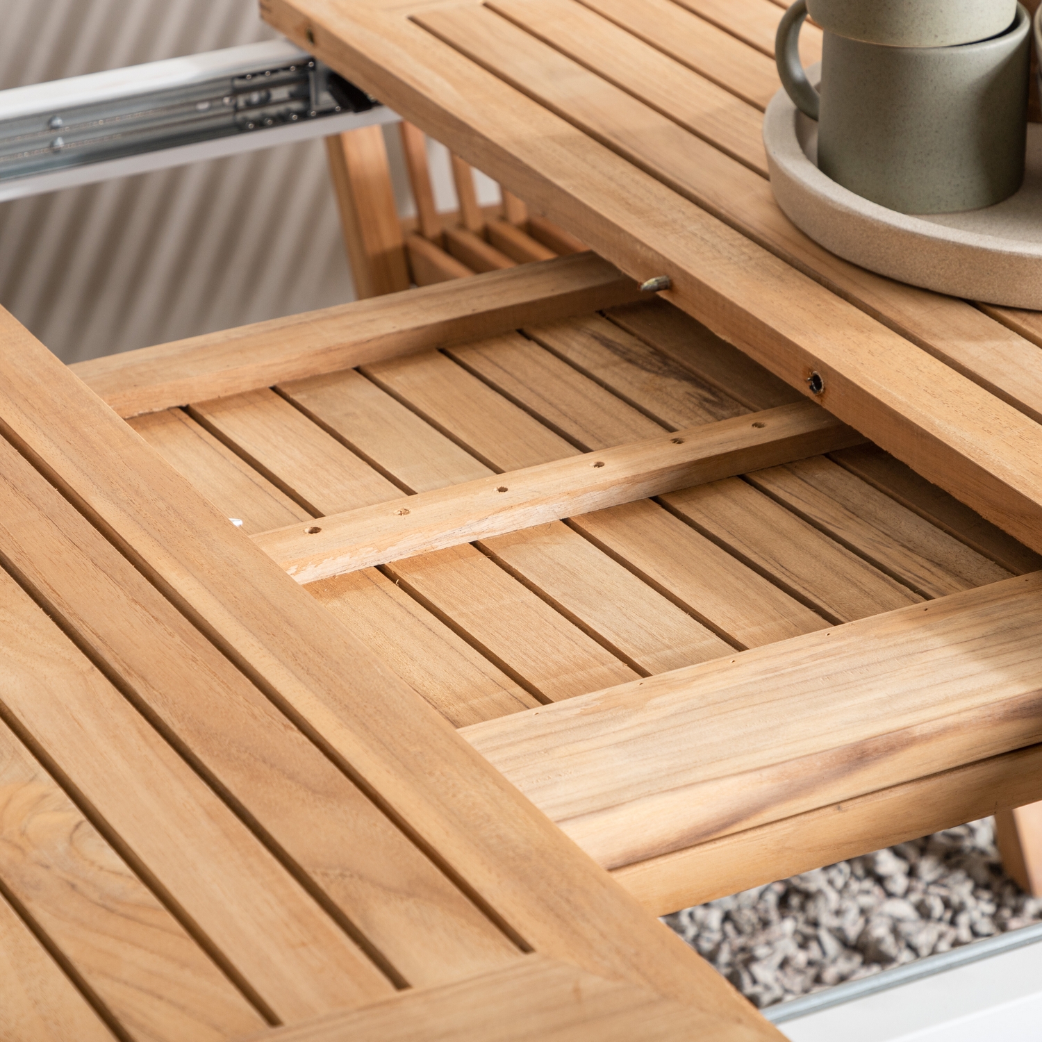 Panama - Table - 224/324*100 - Vit Alu/Teak Hvit/Teak