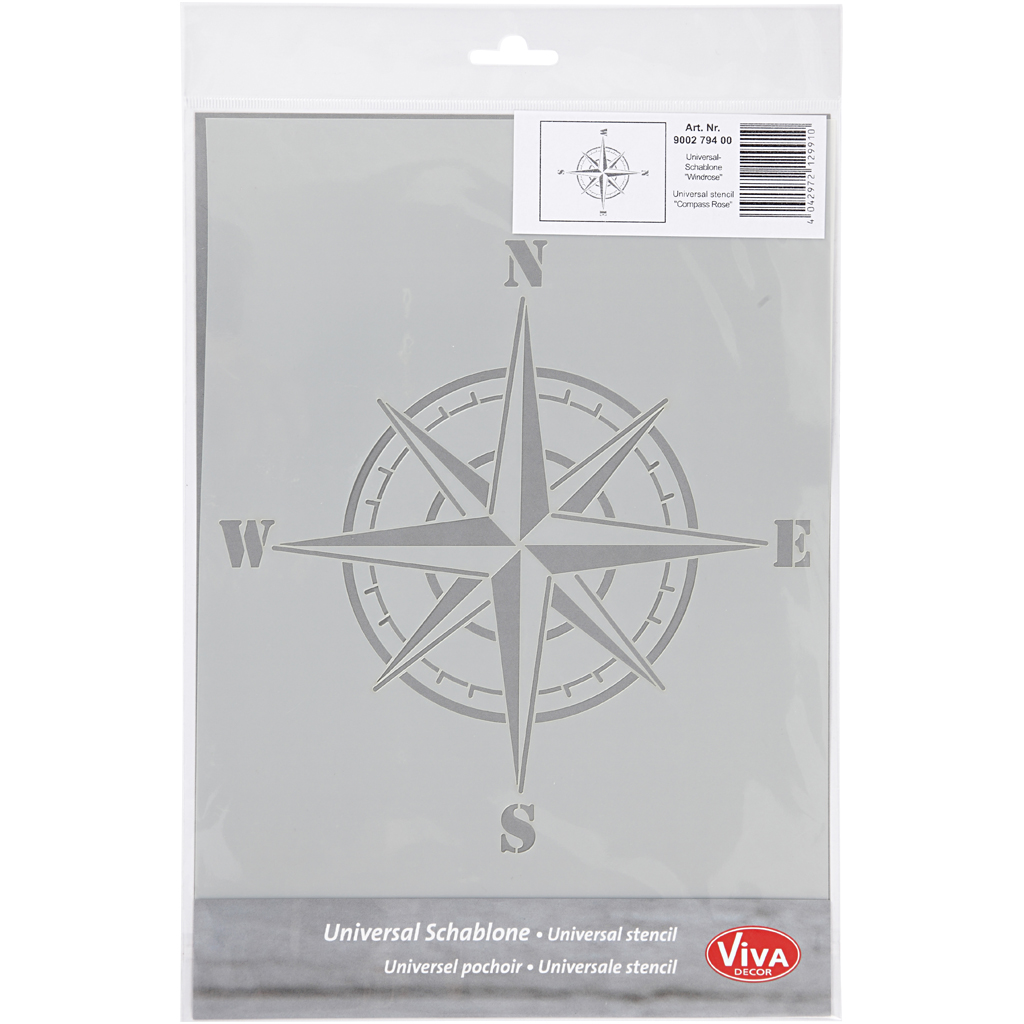Skabelon Creativ Company Stensil Kompass A4 210x297 mm 1 stk