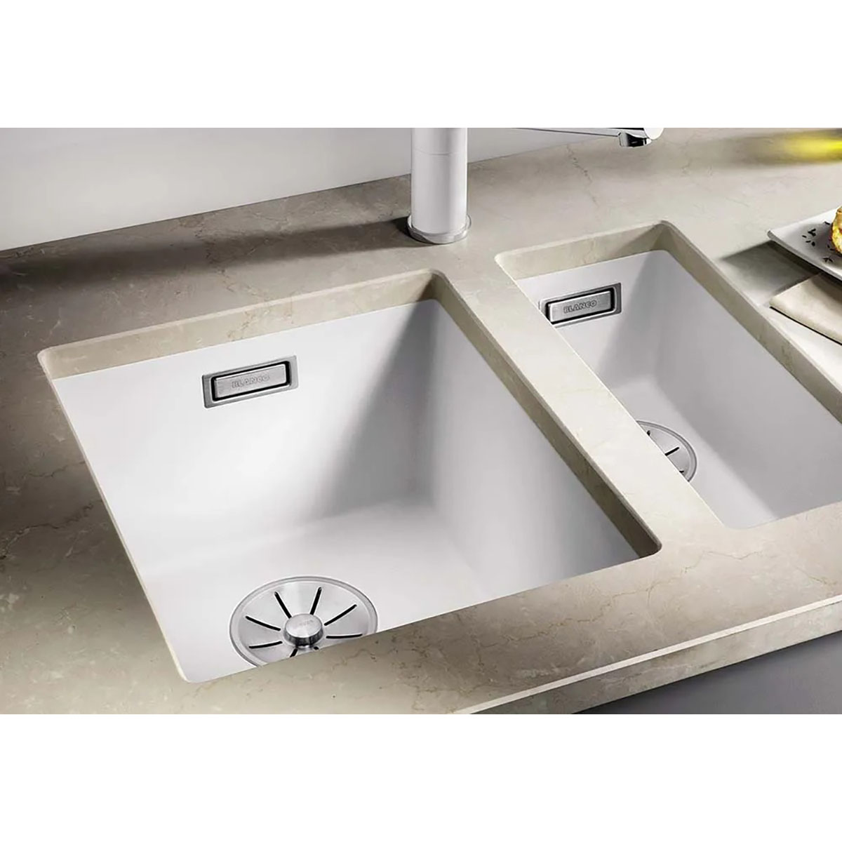 BLANCO SUBLINE 320-U SILGRANIT® INFINO - VIT Hvit, Undermontering