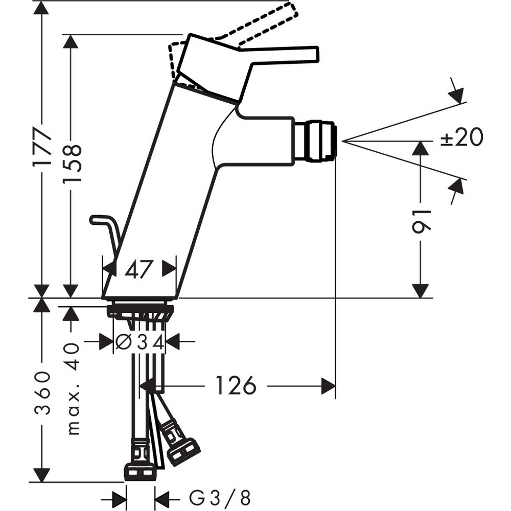 Bidéblandare Hansgrohe Talis E med Lyftventil