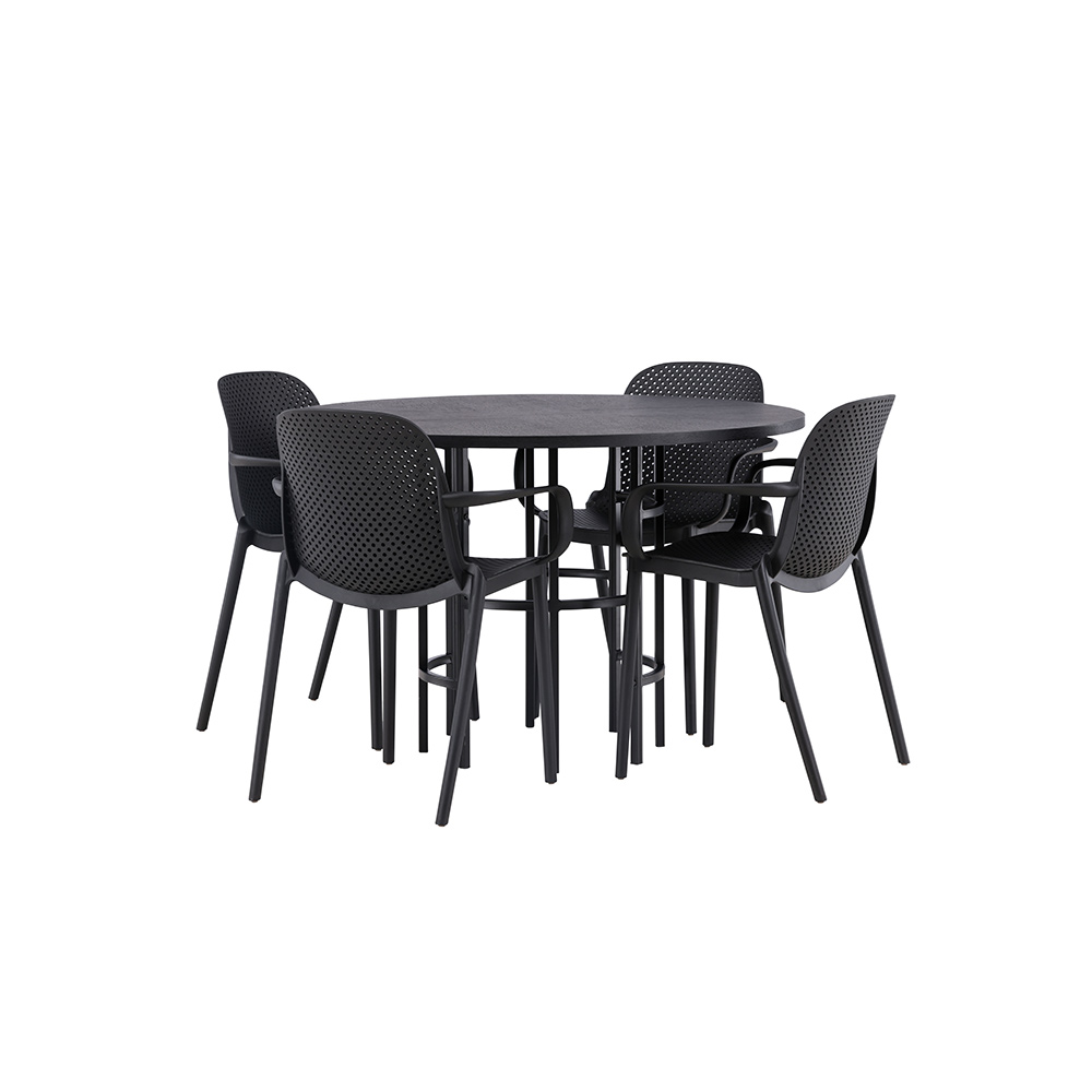 Spisegruppe Venture Home Copenhagen Ø 115 cm med 4 Baltimore Stoler
