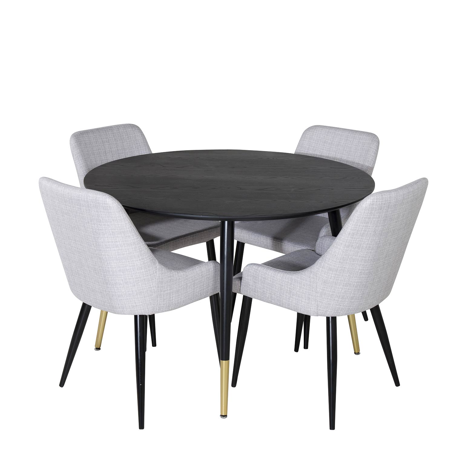 Spisegruppe Venture Home Dipp Ø115 cm med 4 Plaza Stoler