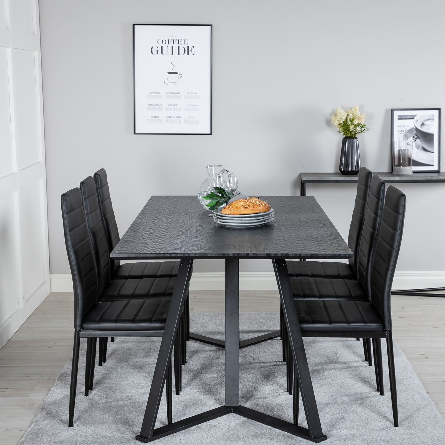 Spisegruppe Venture Home Madde med 6 Sly Stoler