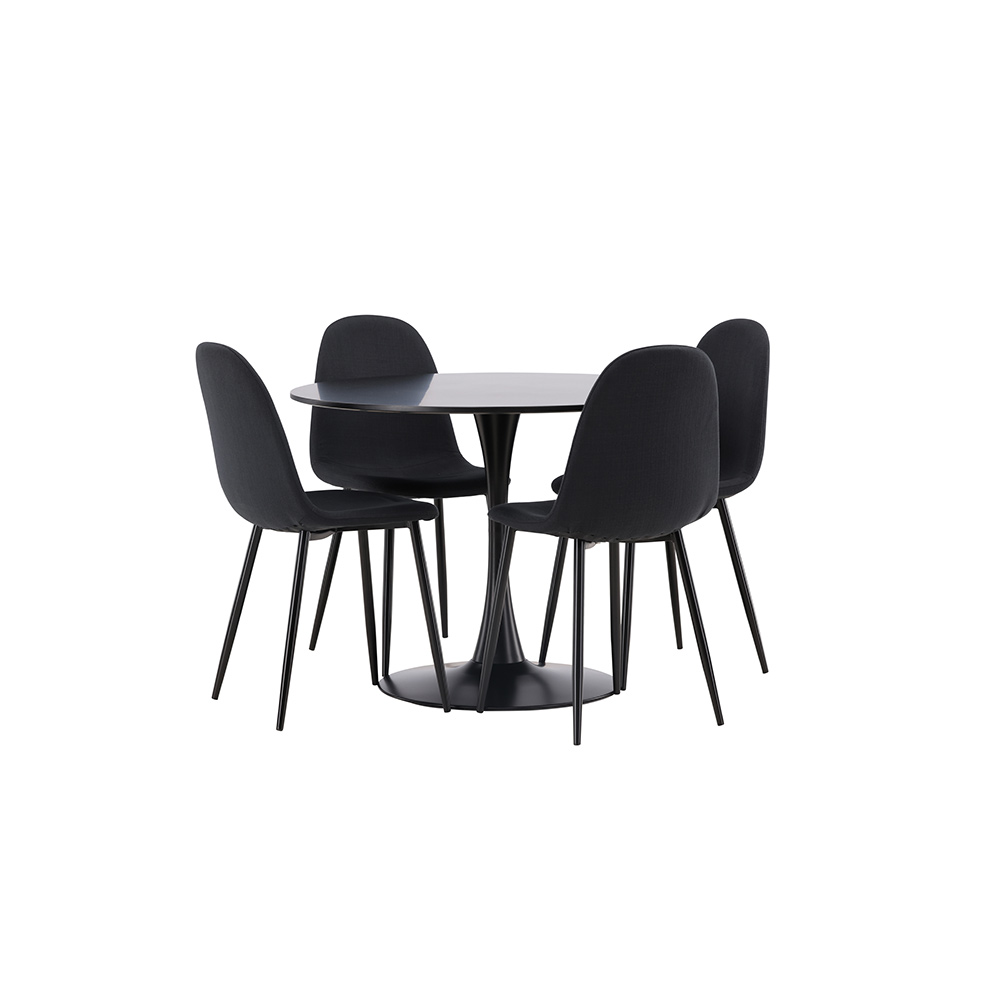 Spisegruppe Venture Home Glade Ø 100 cm med 4 Polar Stoler