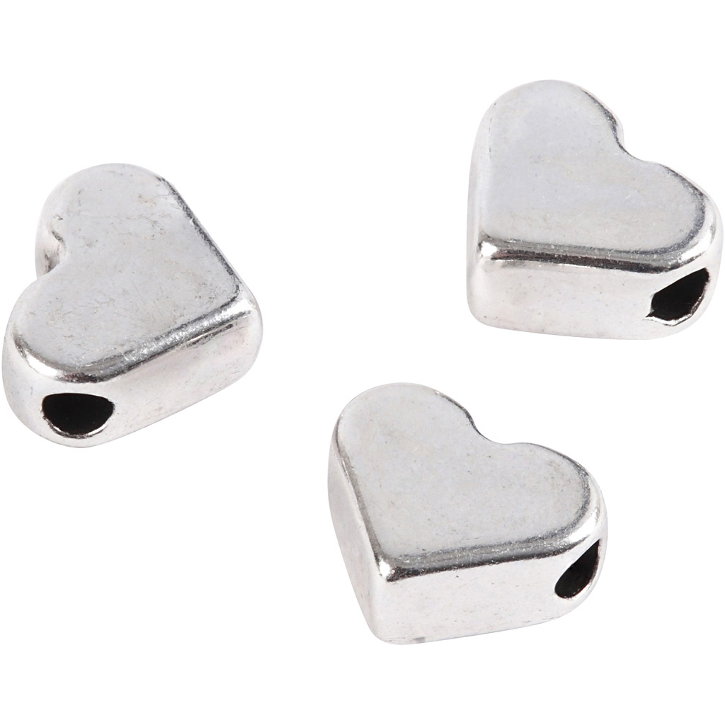 Leddperler Creativ Company Forsølvet Str 5,5x7 mm Hullstr 1 mm 3 Stk/1 Pk