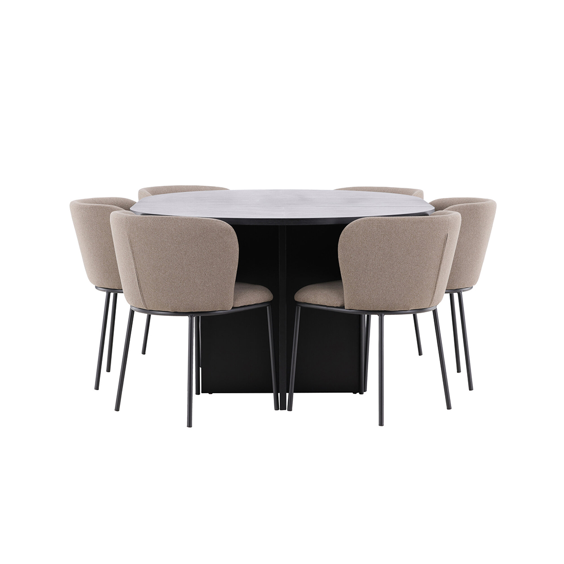 Spisegruppe Venture Home Strada Ø120 cm med 6st Edina Spisestoler
