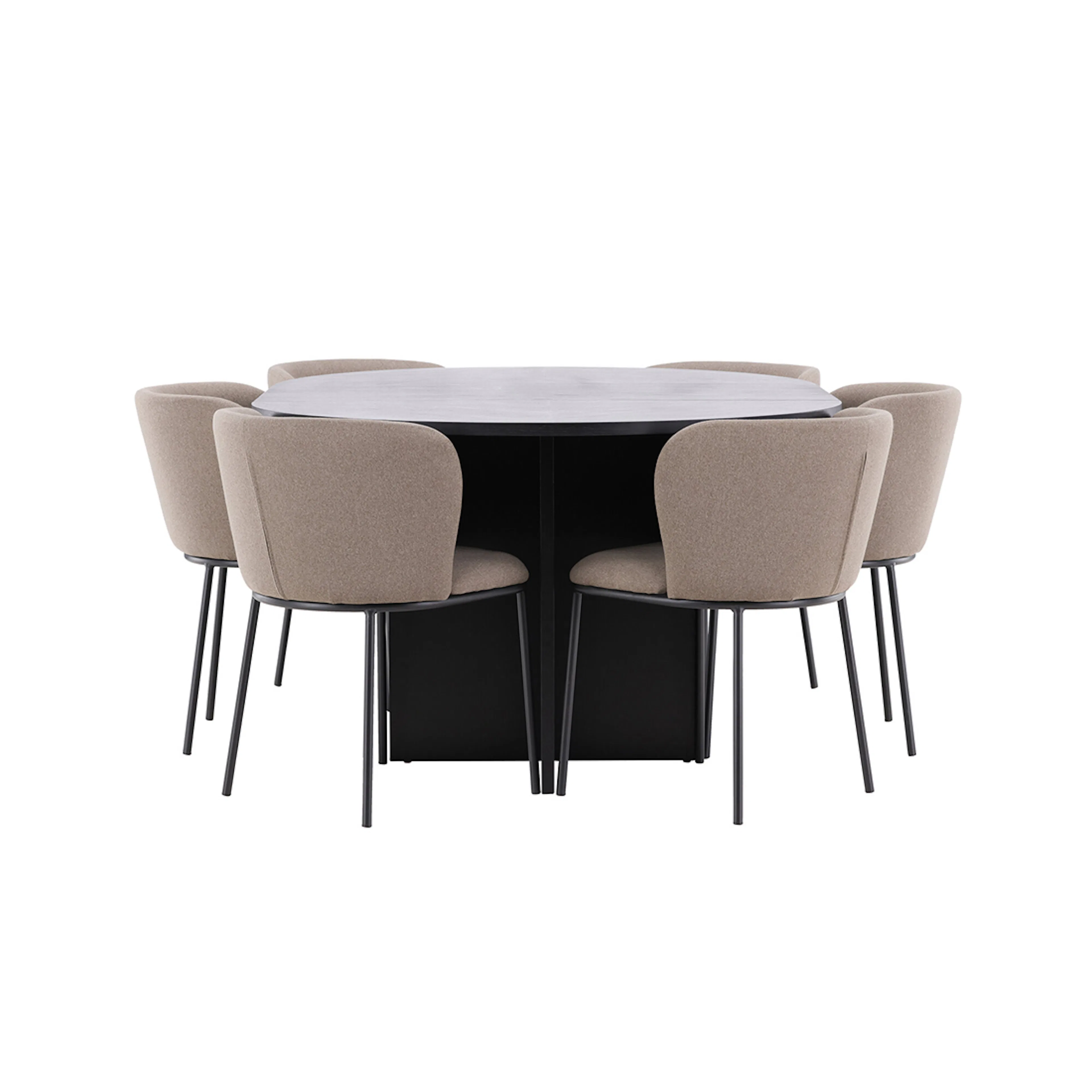Spisegruppe Venture Home Strada Ø120 cm med 6st Edina Spisestoler