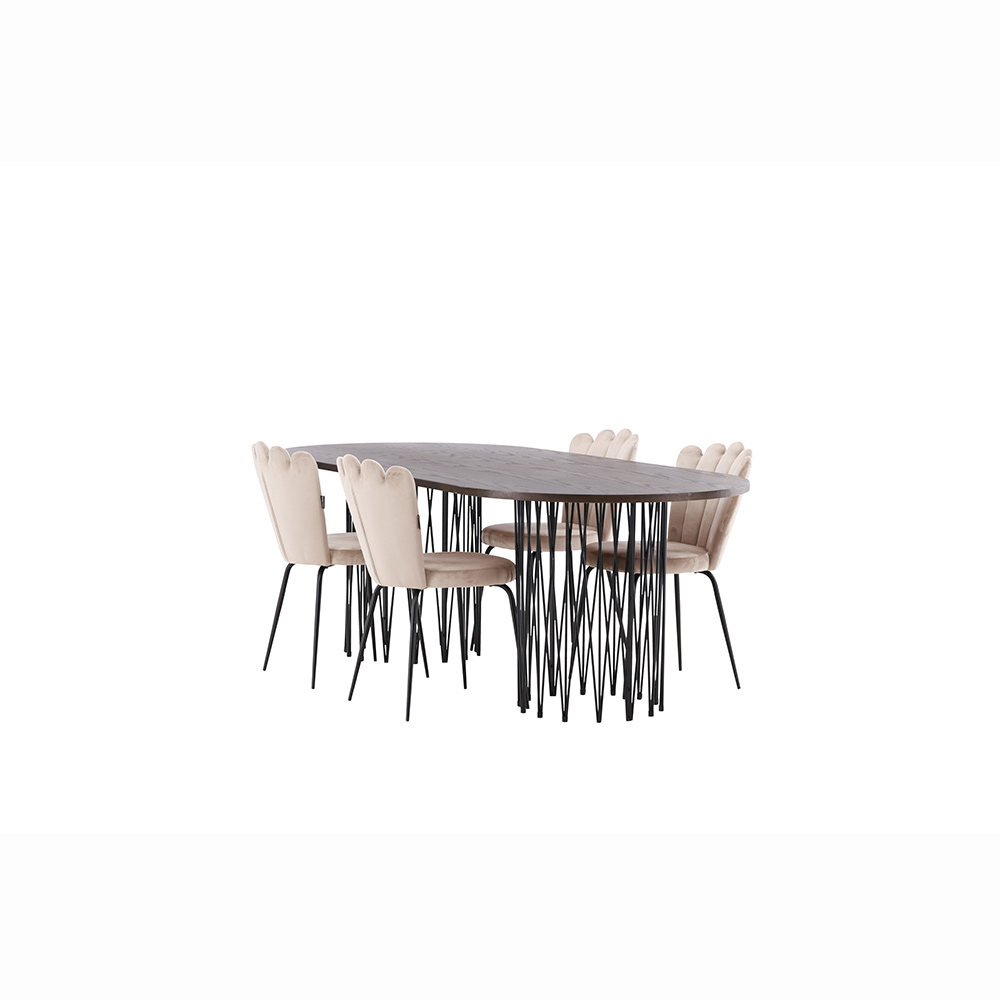 Spisegruppe furniture/fashion Stone med 4 Limhamn Light Stoler