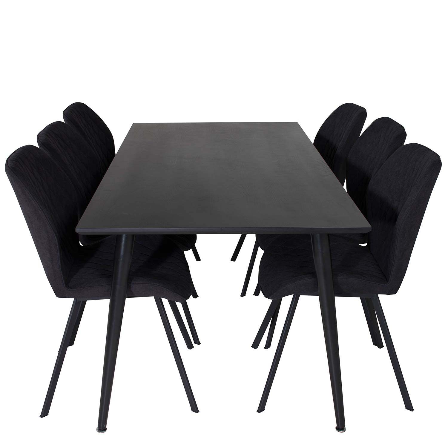 DippTable -Black Veneer+Gemma Chair-Black _6 Sort/Sort