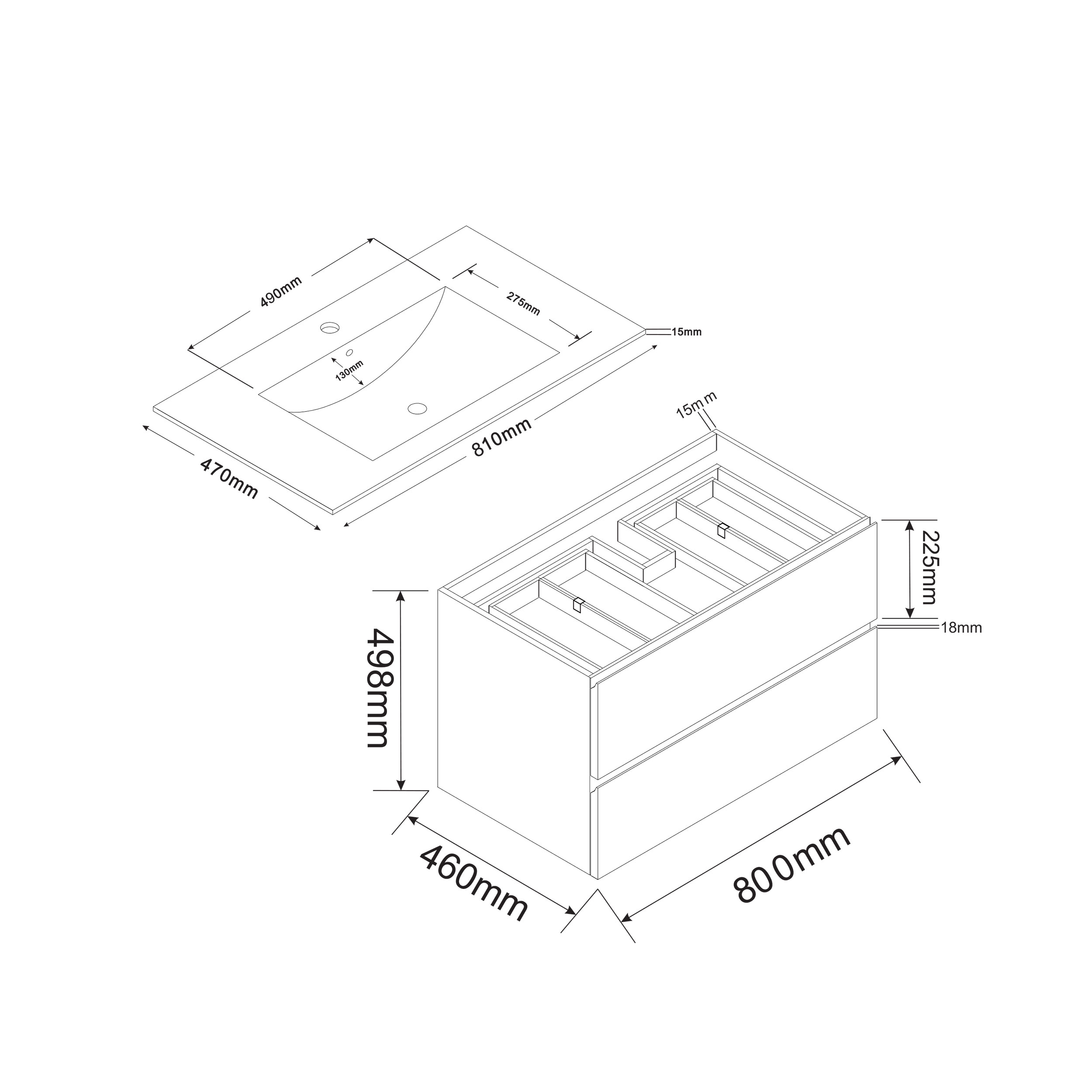Møbelpakke Bathlife Eufori med Speil