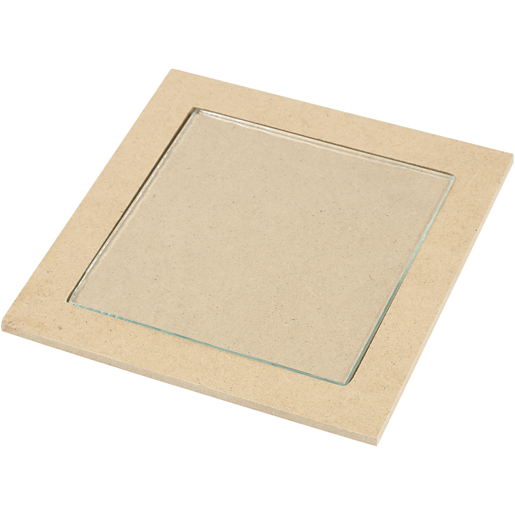 Gryteunderlag Creativ Company med glassplate Str 15x15x0,5 cm 6 stk/1 Pk