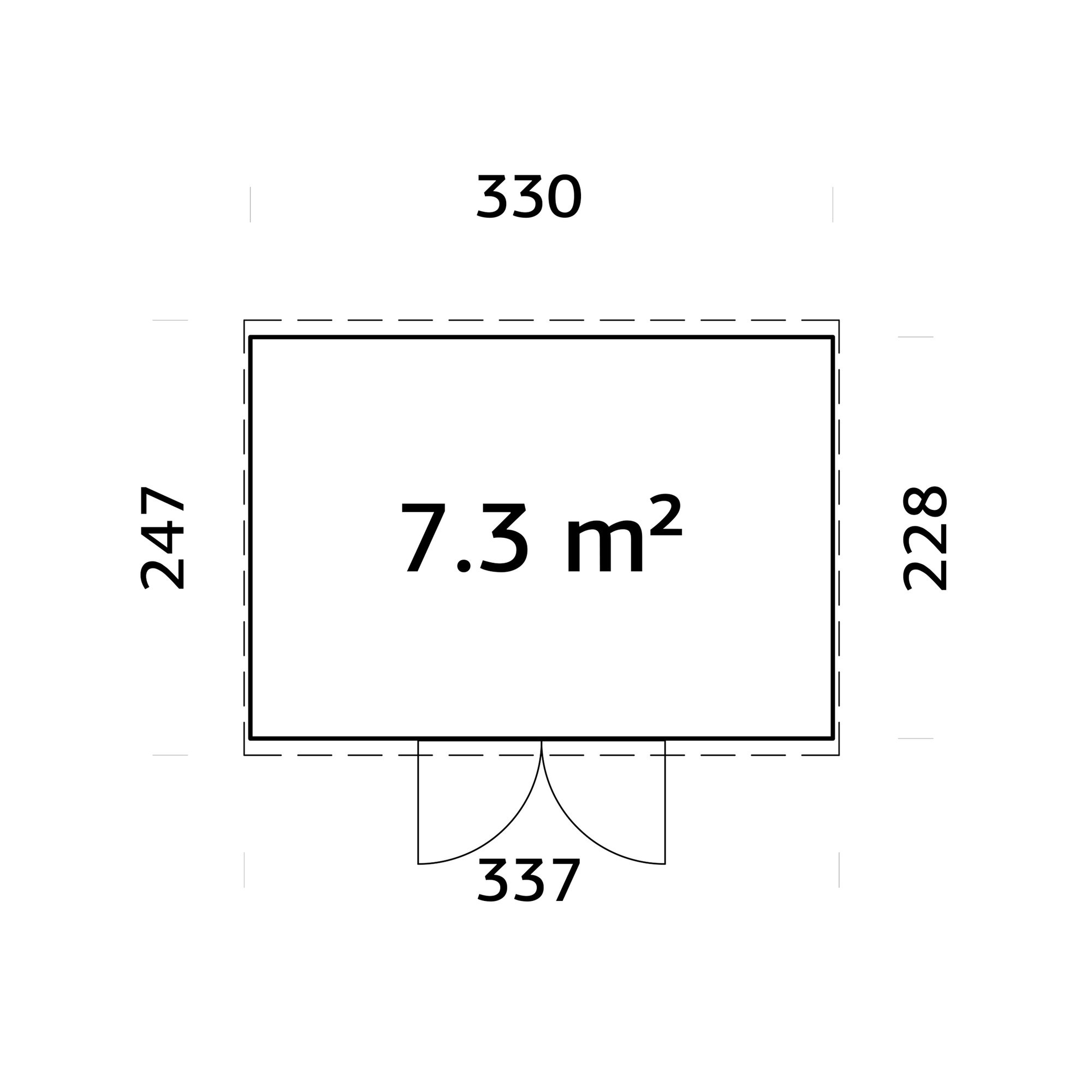 Redskapsbod Palmako Elias 7,5 m² (inv. 7,3 m²)