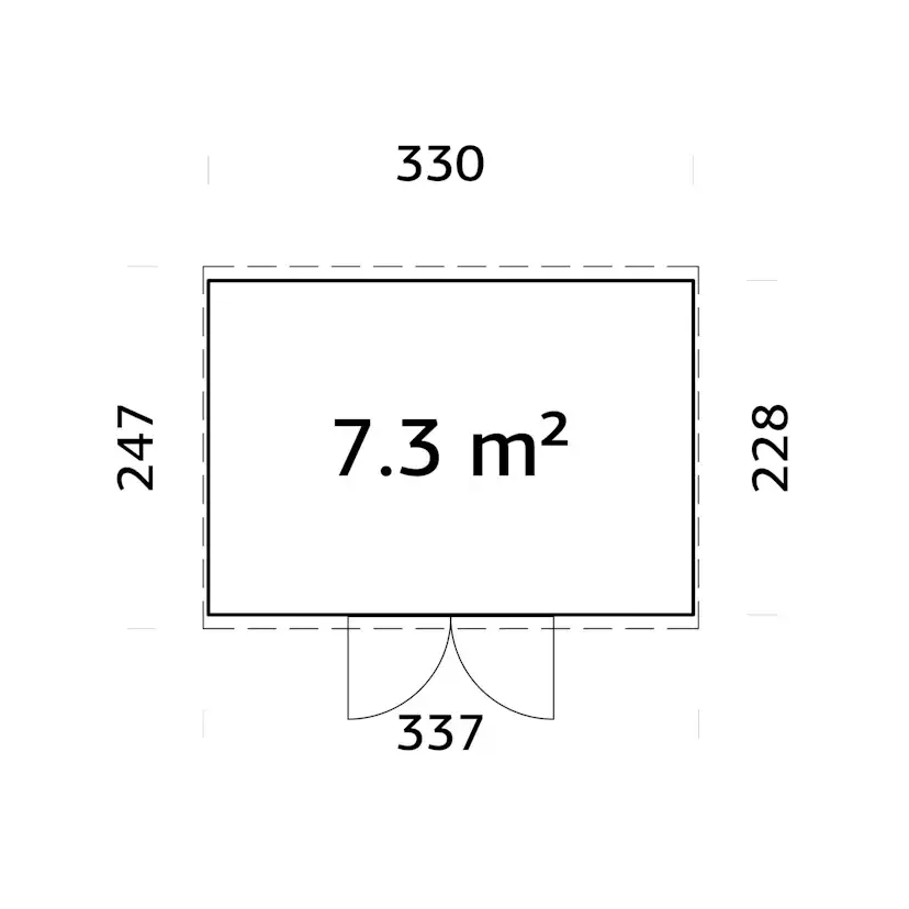 Redskapsbod Palmako Elias 7,5 m² (inv. 7,3 m²)