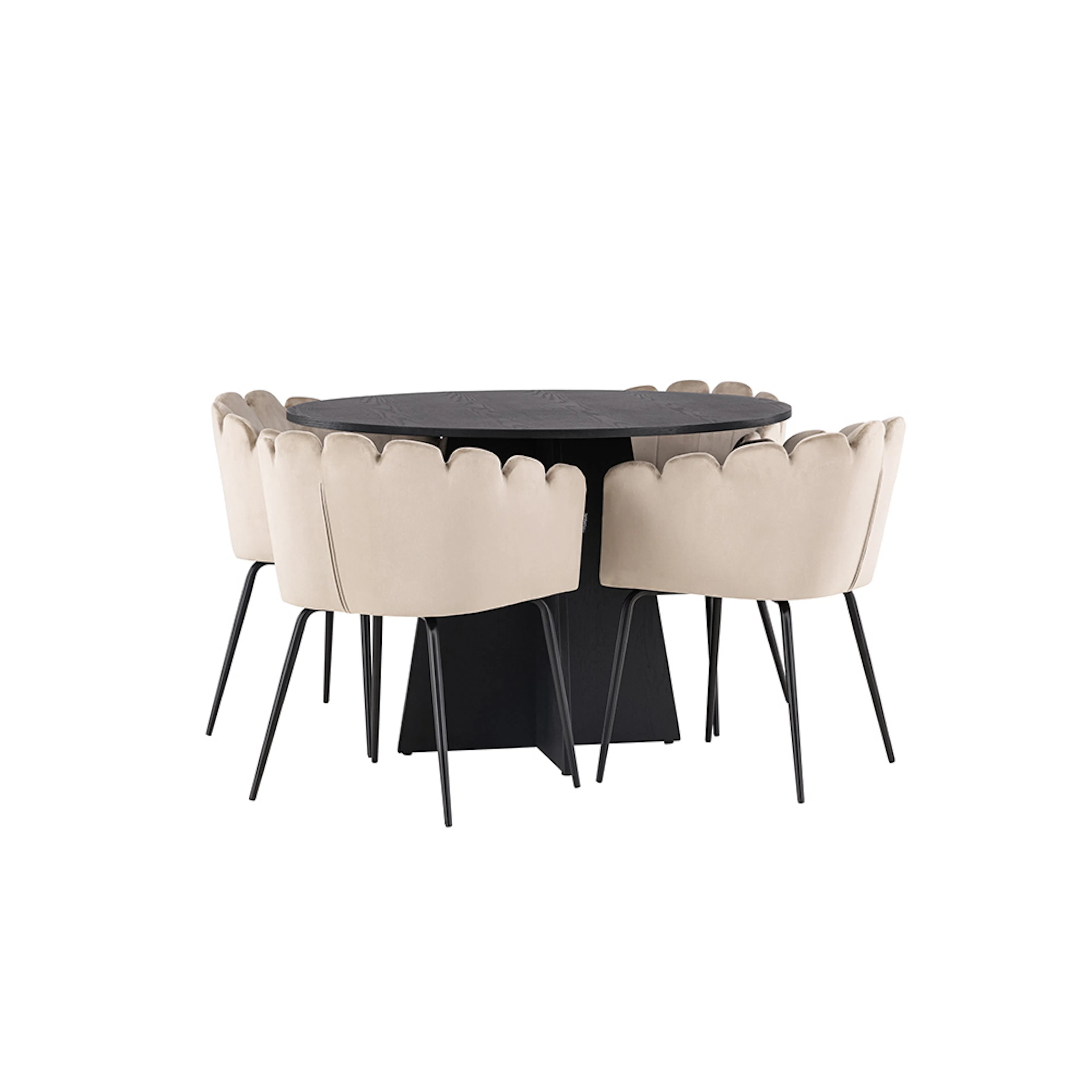 Spisegruppe Venture Home Bootcut Ø110 cm med 4 Limhamn Stoler