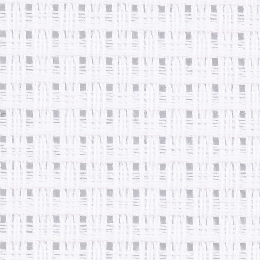 Broderistoff Creativ Company Aida Str 50x50 cm 24 Ruter pr 10 cm 1 stk Hvit