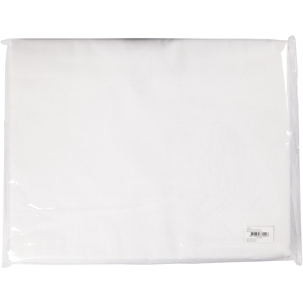 Broderistoff Creativ Company Aida 150 cm 35 ruter pr 10 cm 3 m/1 stk hvit