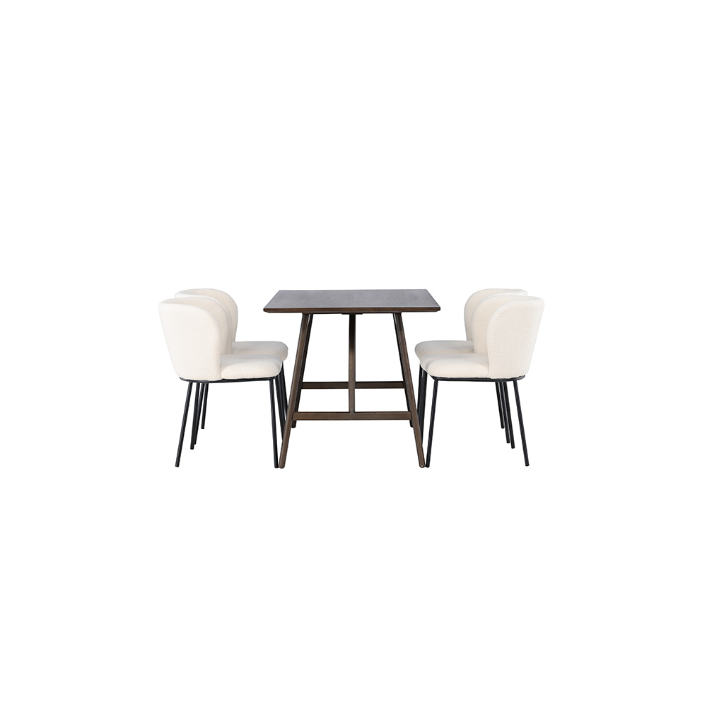 Spisegruppe Venture Home Kaseidon med 4 stk Edina Stoler