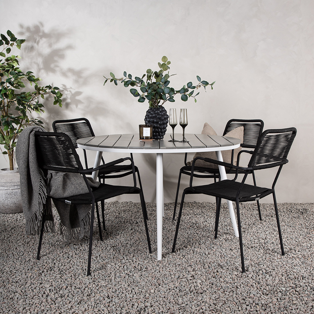 Spisegruppe Venture Home Break med 4 Lindos Stoler med Armstøtte