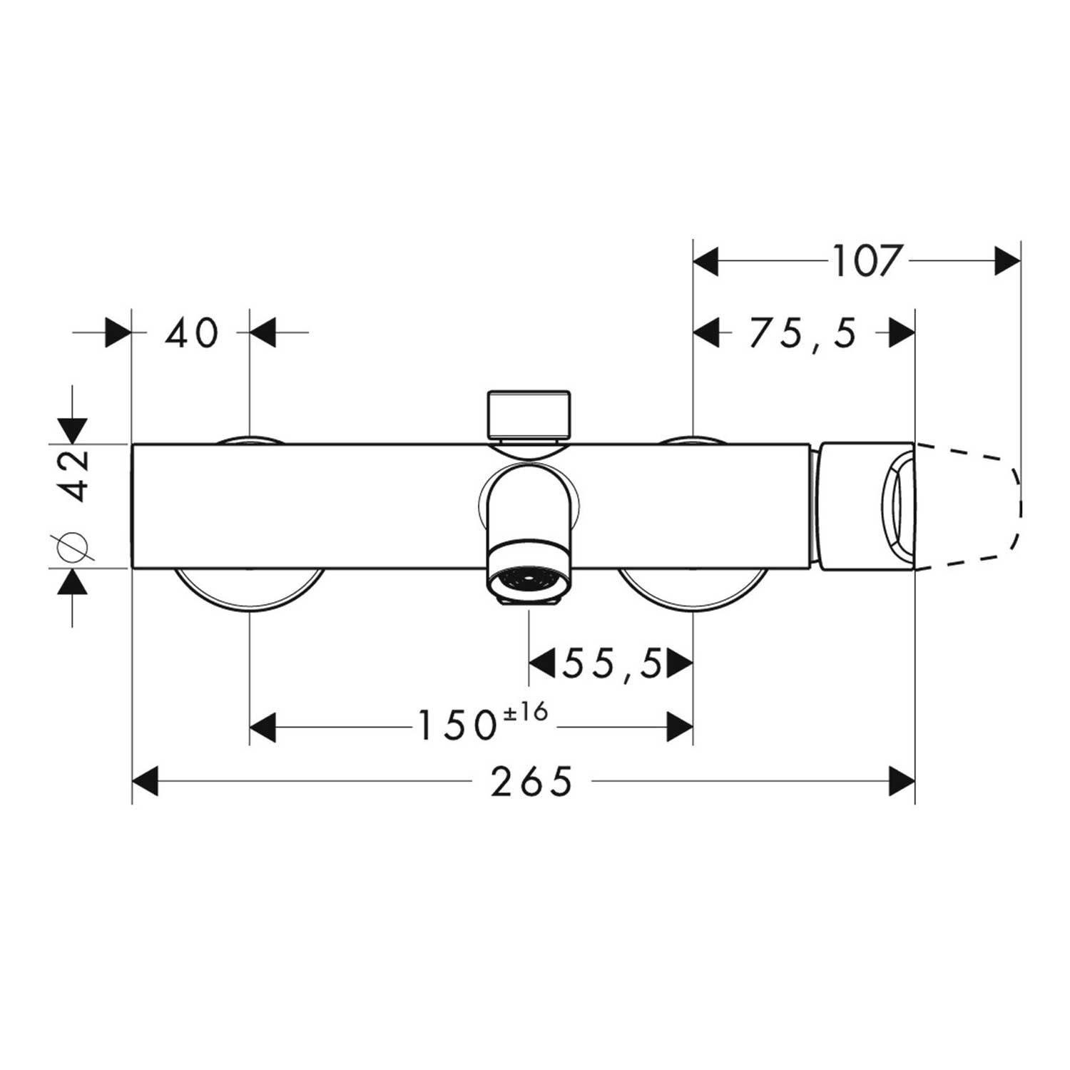 Dusj- og Badekarbatteri Axor Citterio M 150 cc