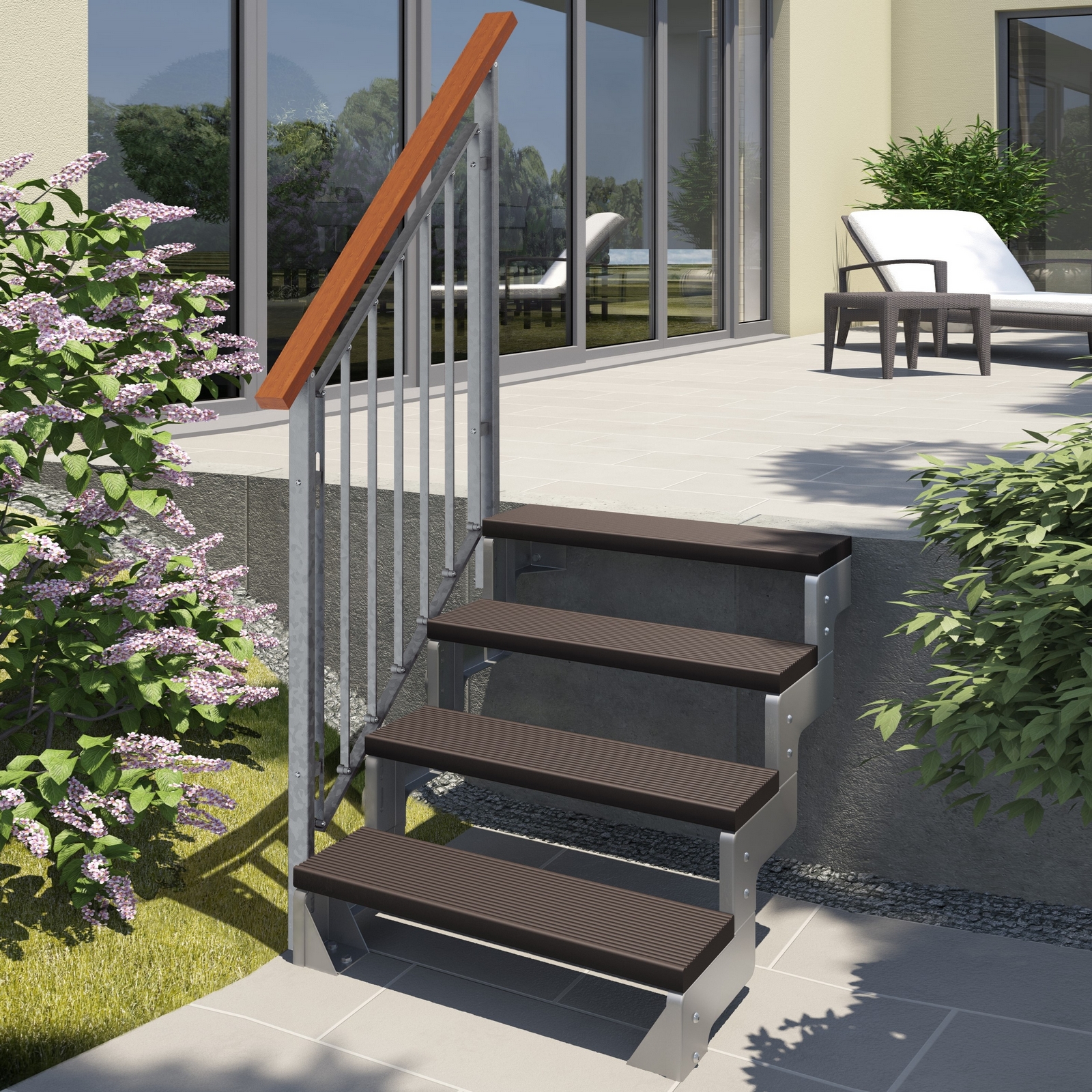 Hagetrapp Dolle Gardentop Trimax med Nordic Rekkverk
