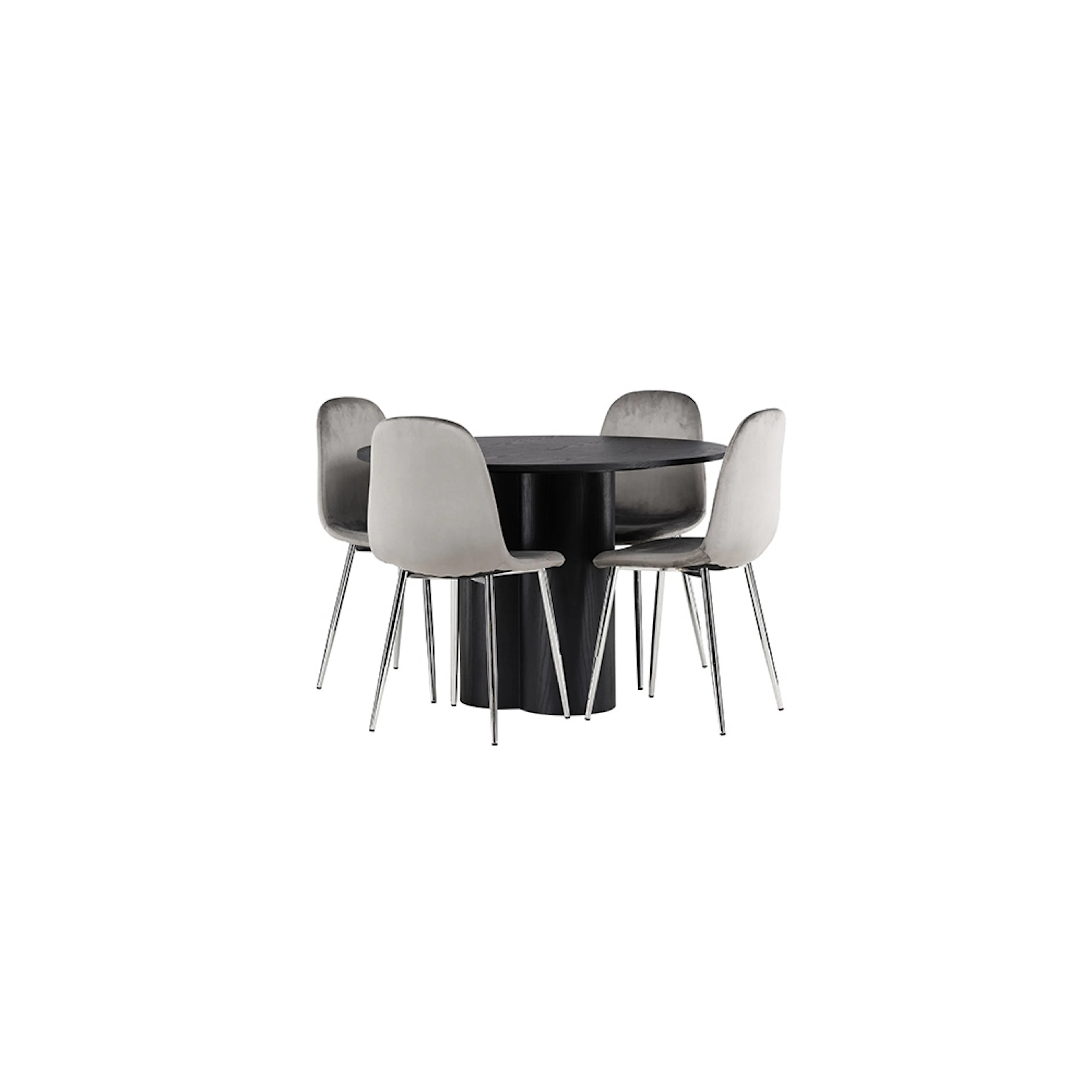 Spisegruppe Venture Home Olivia Ø110 cm med 4 stk Eva Stoler