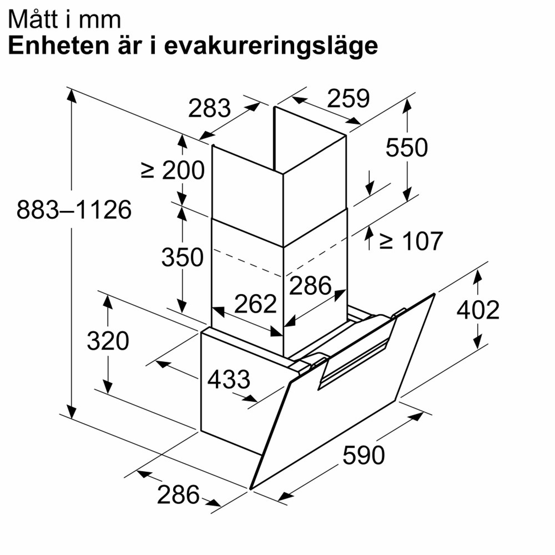 Kjøkkenvifte Siemens iQ300 Vegghengt