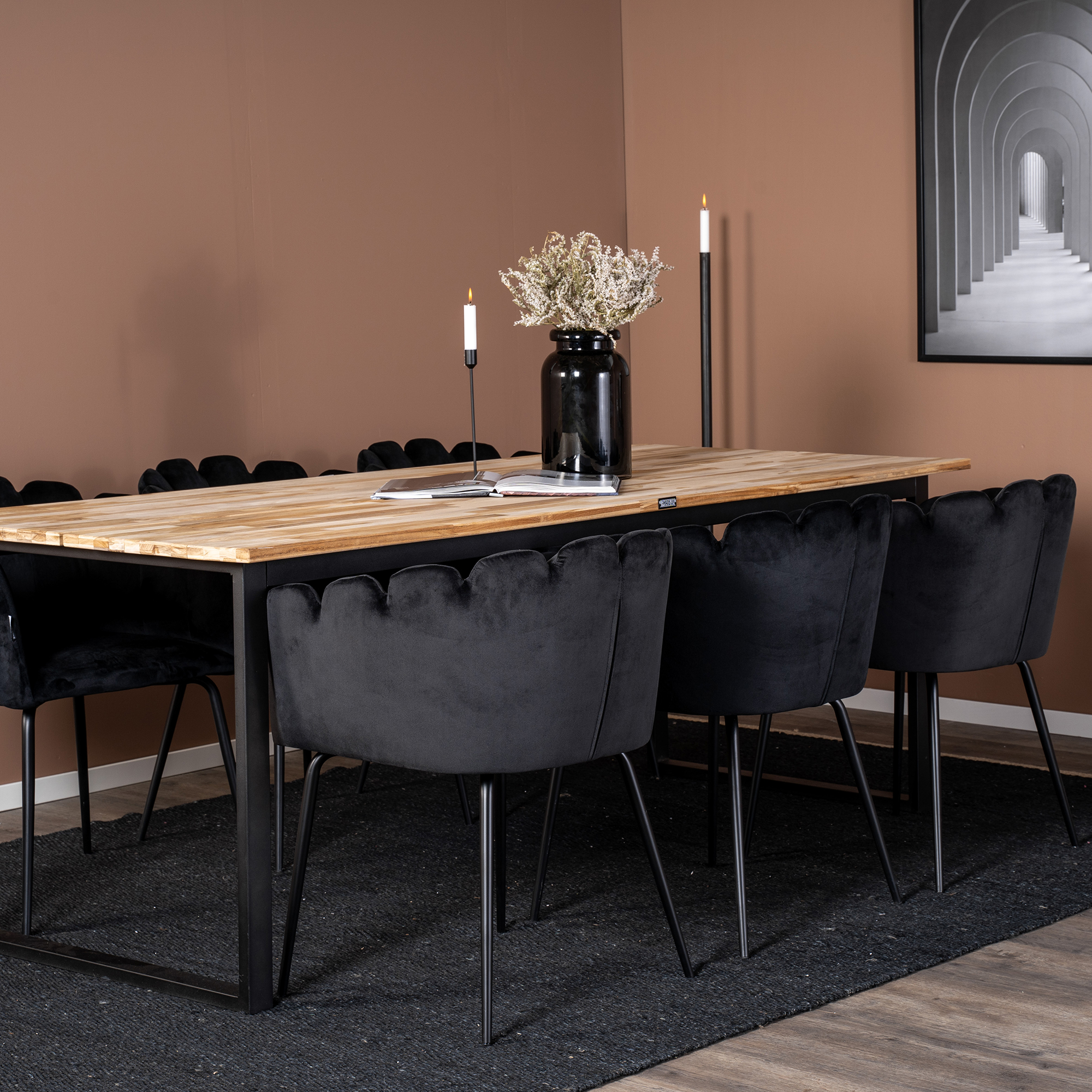 Spisegruppe furniture/fashion Cornelia med 6 Limhamn Stoler