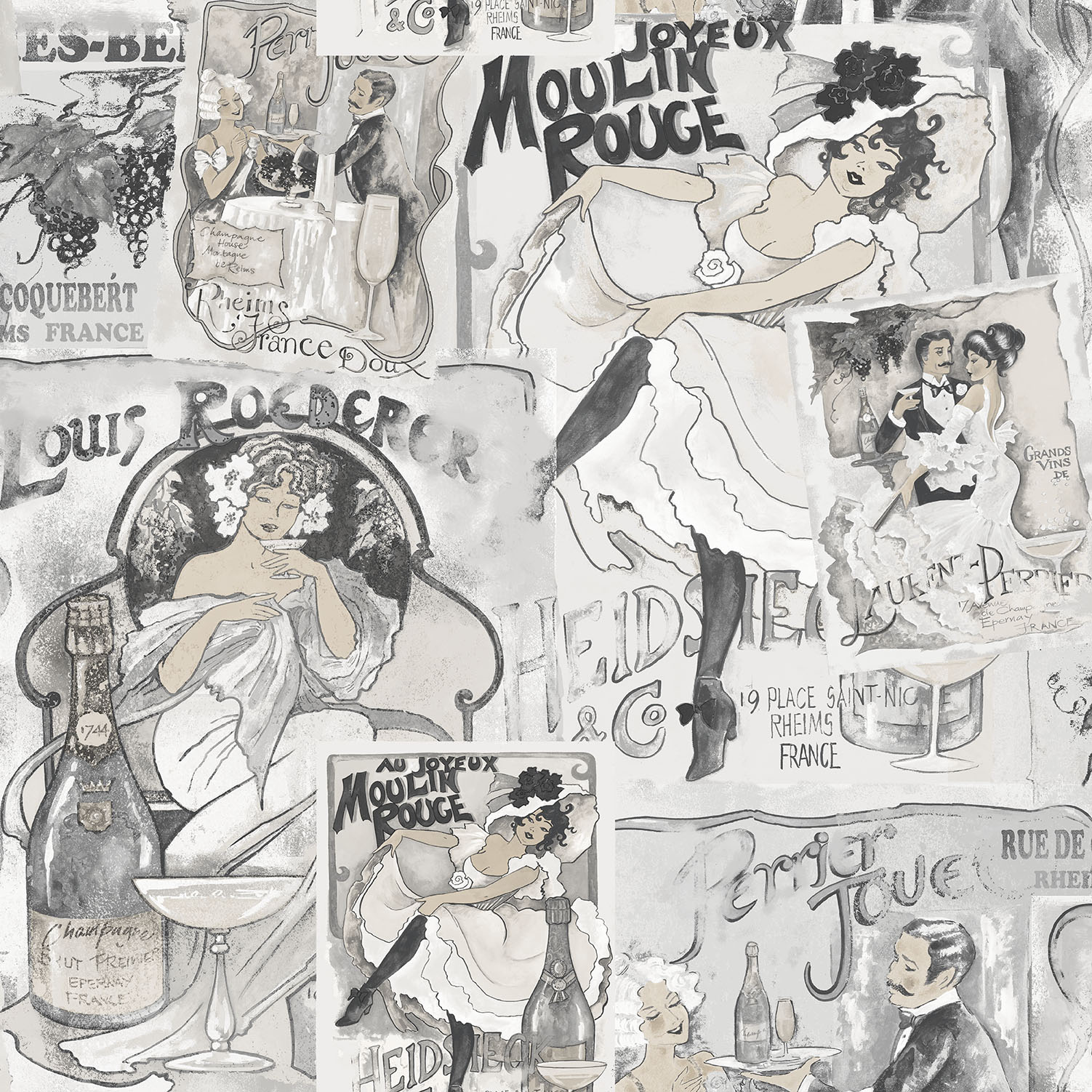 Tapet Galerie Wallcoverings Champagne Posters G56115