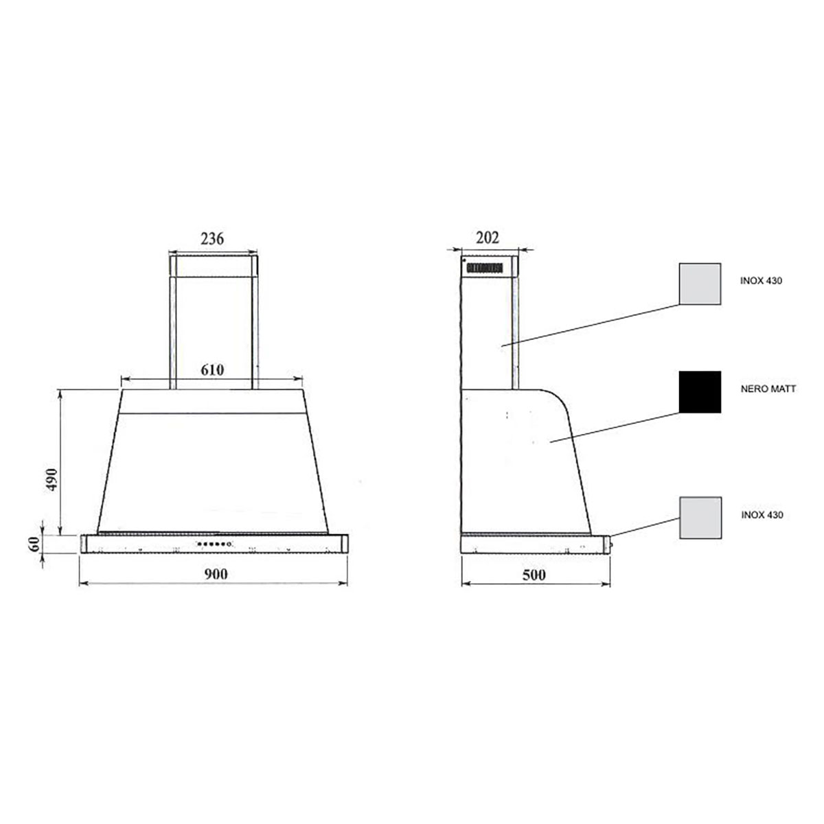 Kjøkkenventilator Lofra Dolce Vita 90 cm