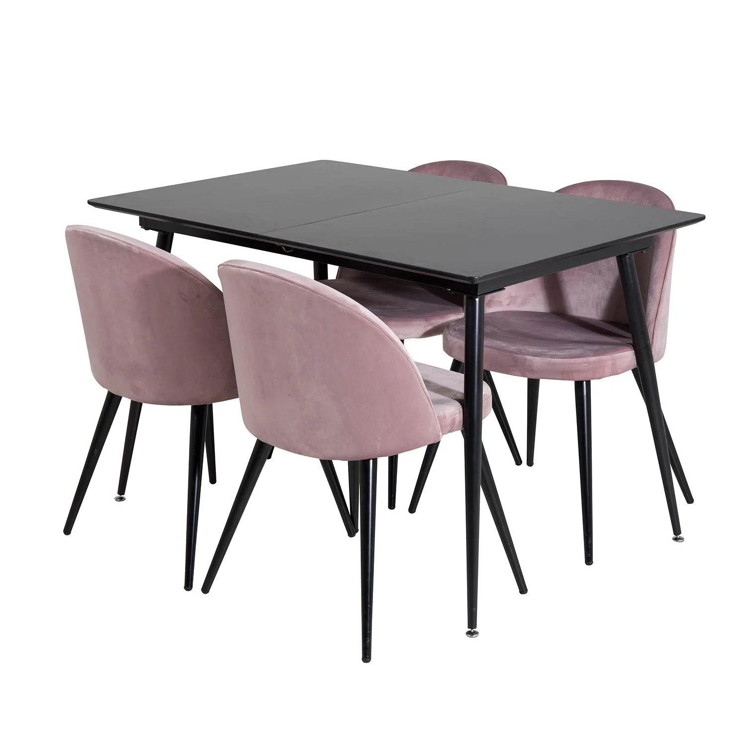 Spisegruppe Venture Home Silvia med Innleggsplate og 4 Valentina Stoler