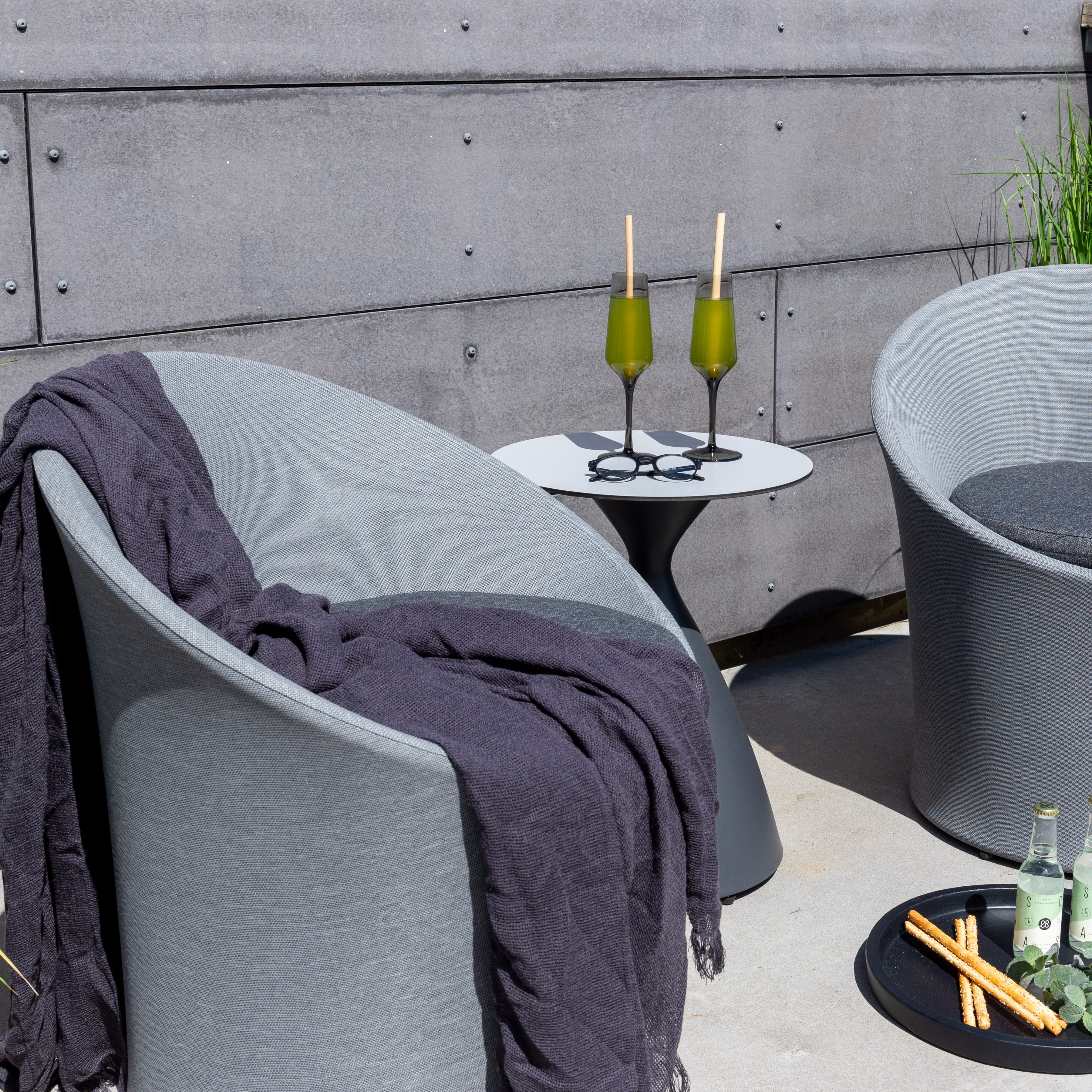 Spoga - Lounge Set- Black / Grey - - Loungesett Venture Home Spoga