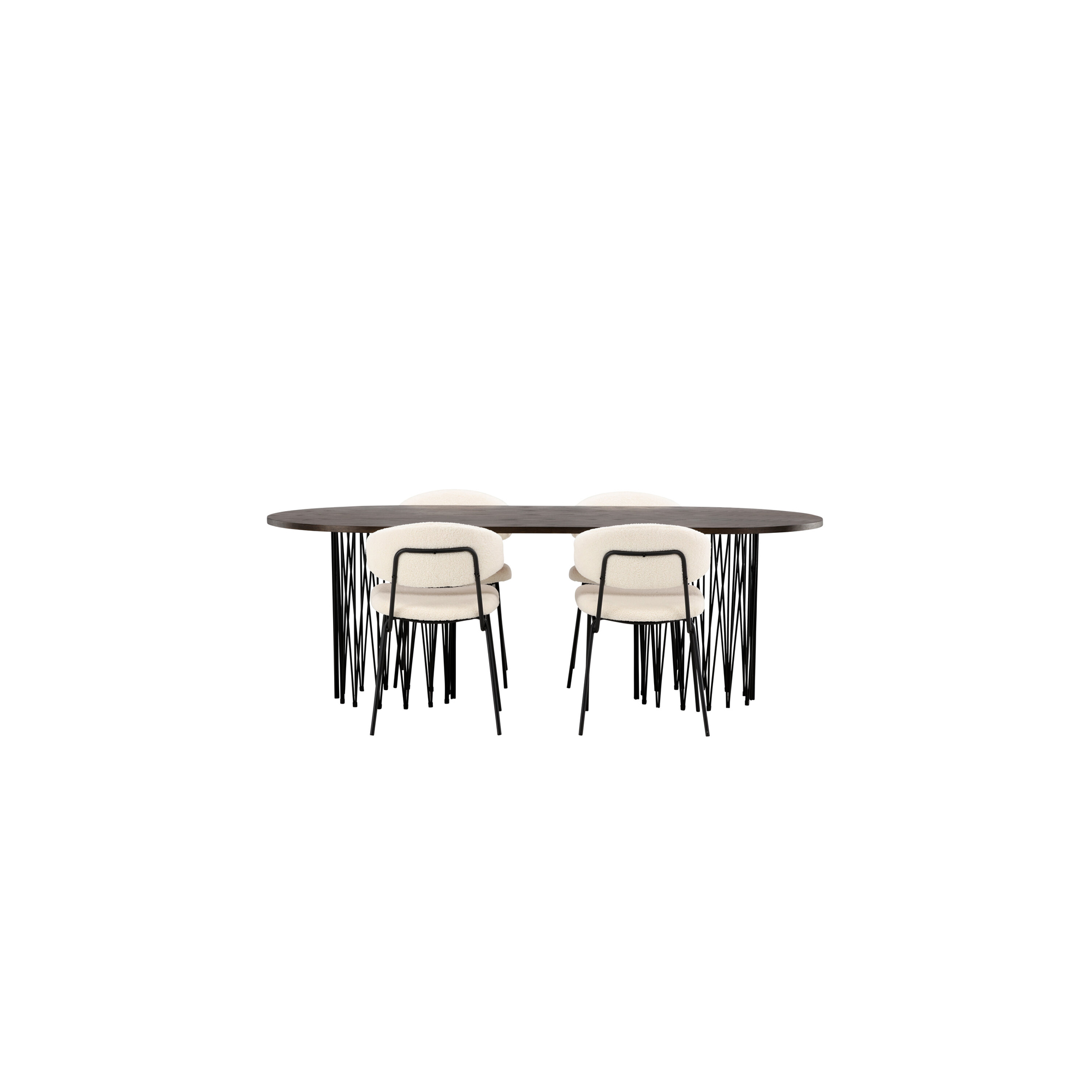 Spisegruppe furniture/fashion Stone med 4 Chico Stoler