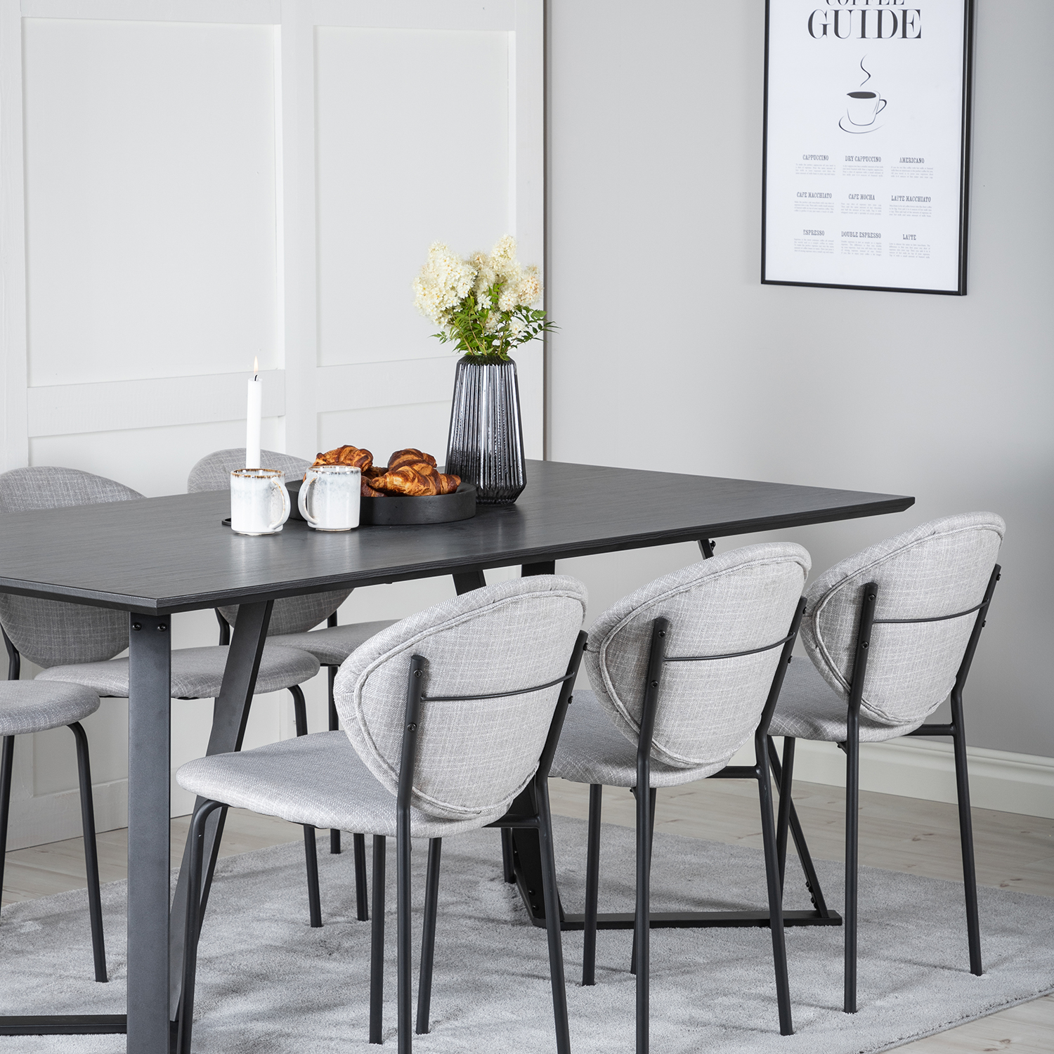 Spisegruppe Venture Home Madde med 6 Valor Stoler Polyester