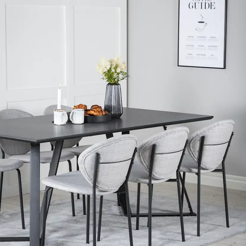 Spisegruppe Venture Home Madde med 6 Valor Stoler Polyester