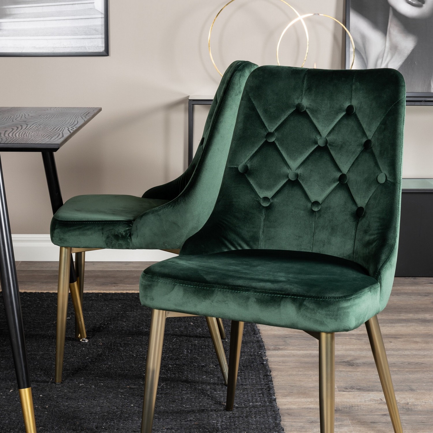 Spisegruppe Venture Home Dipp med 4 Velvet Deluxe Stoler