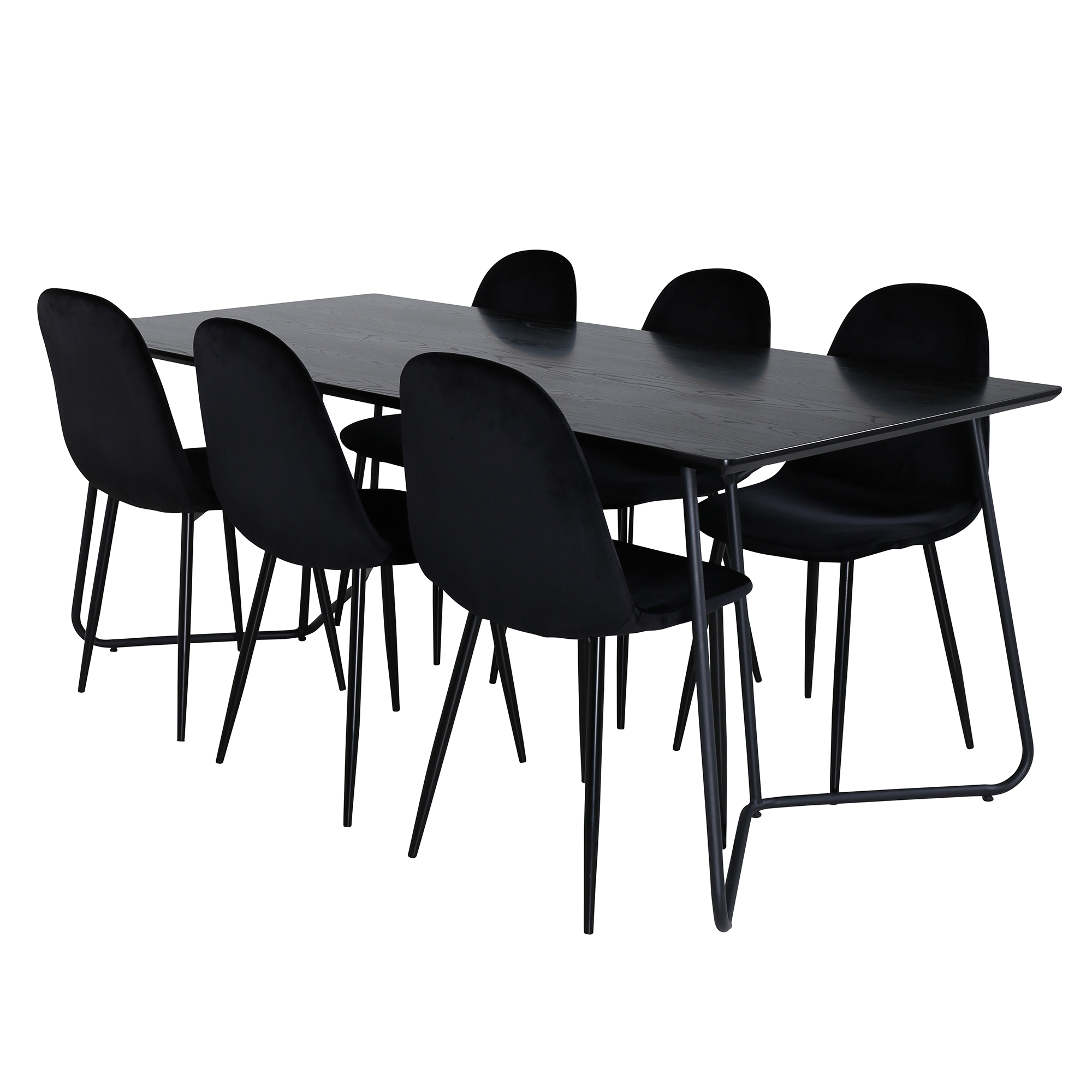 Spisegruppe Venture Home Annika med 6 Pobbie Stoler Fløyel