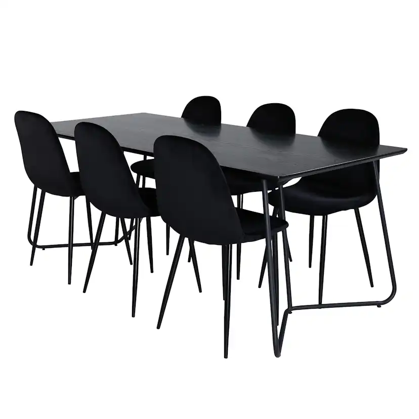 Spisegruppe Venture Home Annika med 6 Pobbie Stoler Fløyel