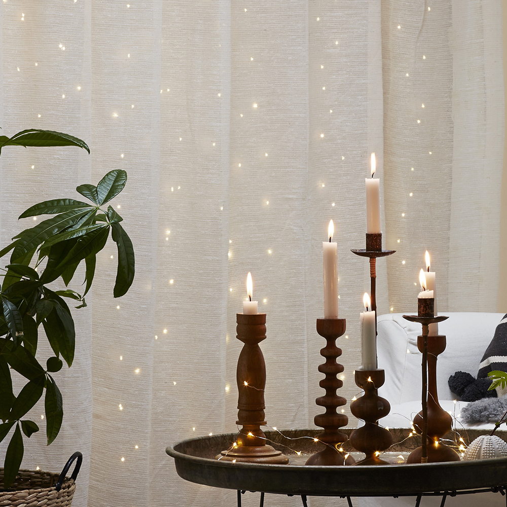 Lysgardin Star Trading Dew Drop med 100 LED-lys, Sølvfarget