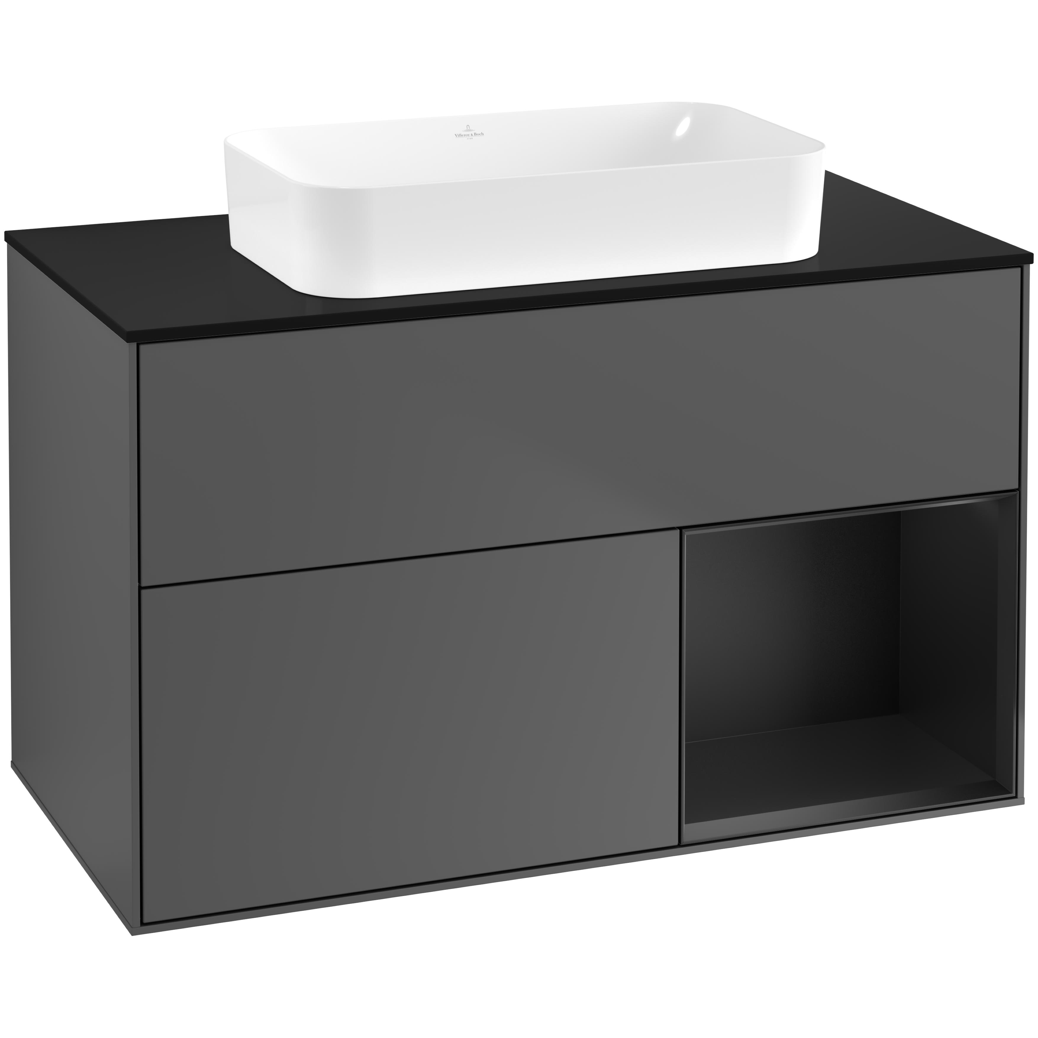 Tvättställsskåp Villeroy & Boch Finion med 2 Lådor Hylla och Bänkskiva för Fristående Tvättställ | badrum - badrumsmobler - tvattstallsskap-och-kommod | KakelKungen
