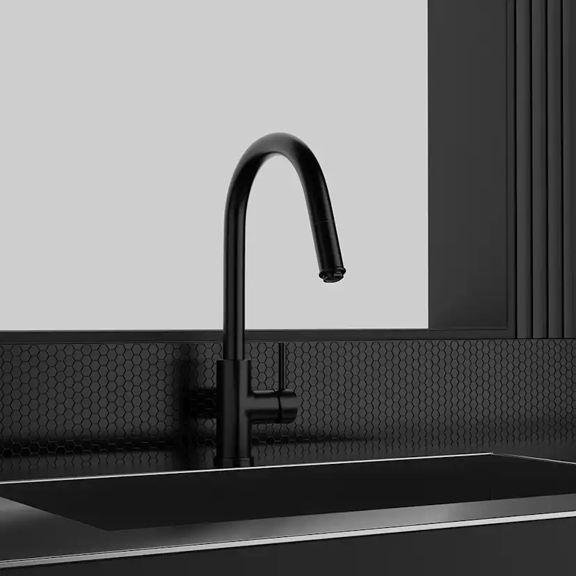 Kjøkkenbatteri Scandtap Steel Access med Uttrekkbar Tut
