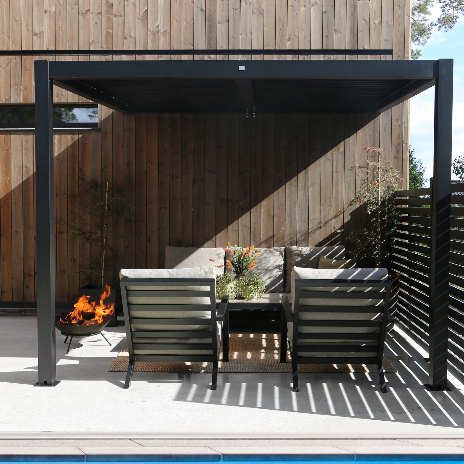 Pergola Krifon Stavern Veggmontert 3x3 m
