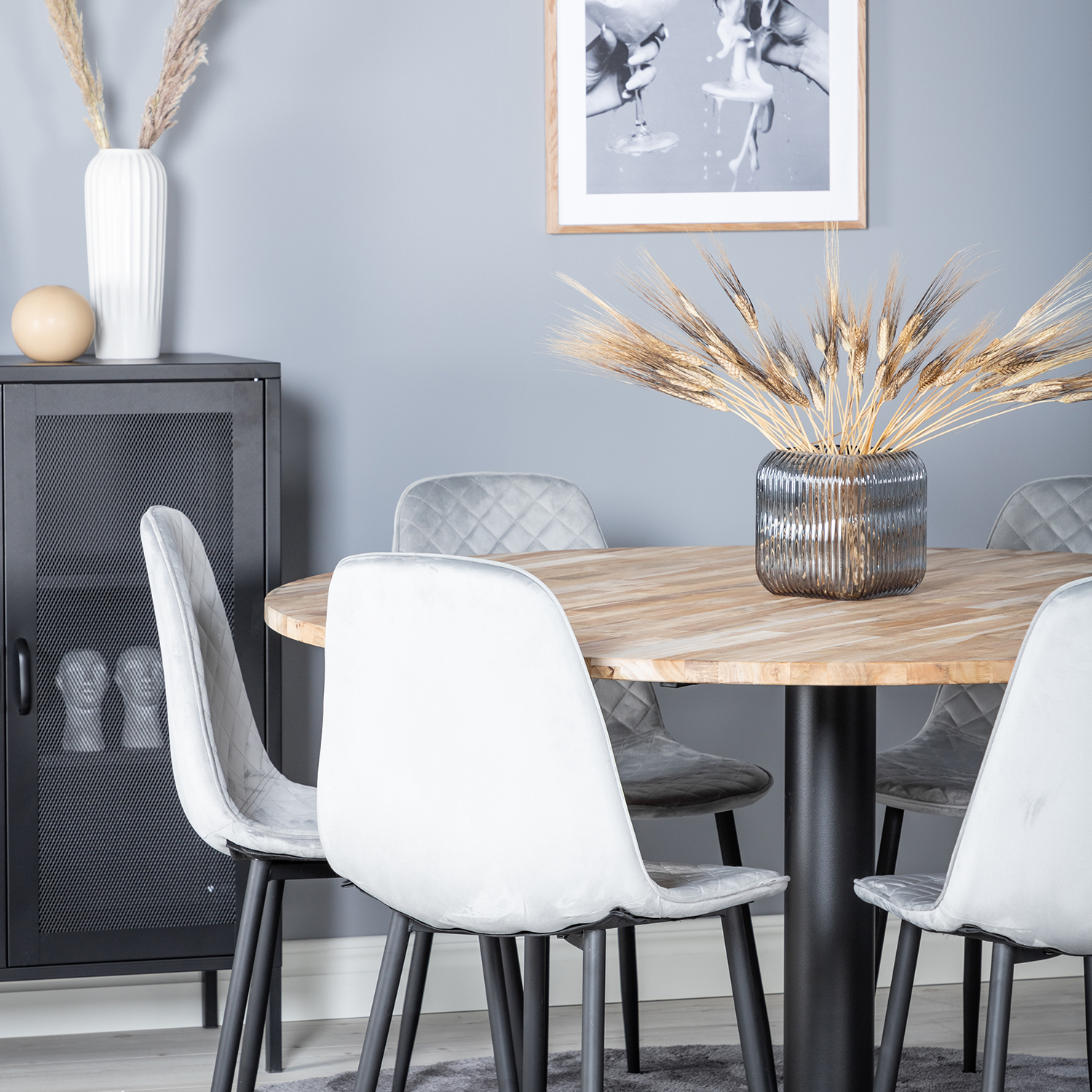 Spisegruppe Venture Home Cirebon Ø140 cm med 6 Polar Stoler