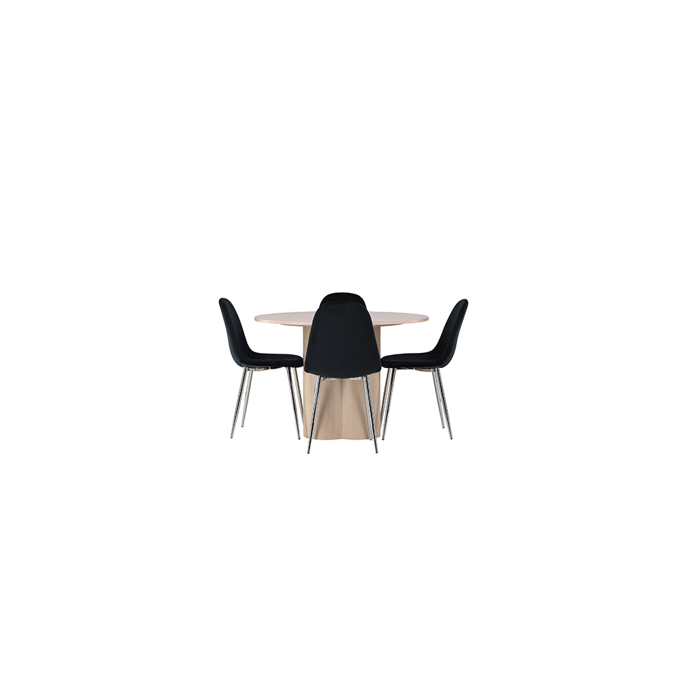 Spisegruppe Venture Home Olivia Ø110 cm med 4 stk Polar Stoler